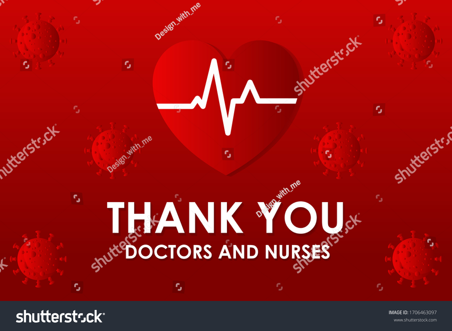 Thank You Doctor Nurse Coronavirus Covid19 Stock Vector (Royalty Free