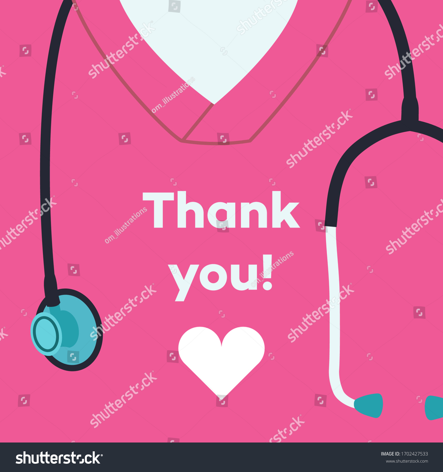 Thank You Doctors Nurses Concept Illustration Stock Vector Royalty Free 1702427533