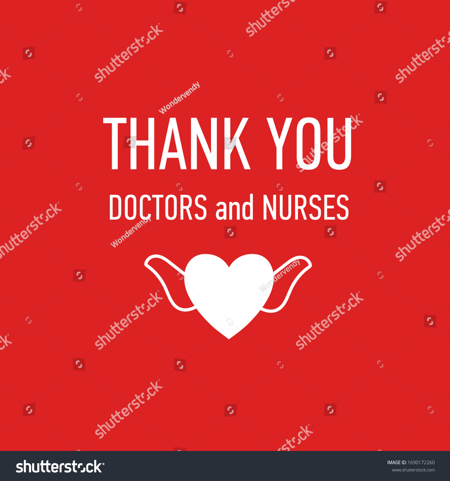 Thank You Doctors Nurses Vector Hand Stock Vector Royalty Free 1690172260