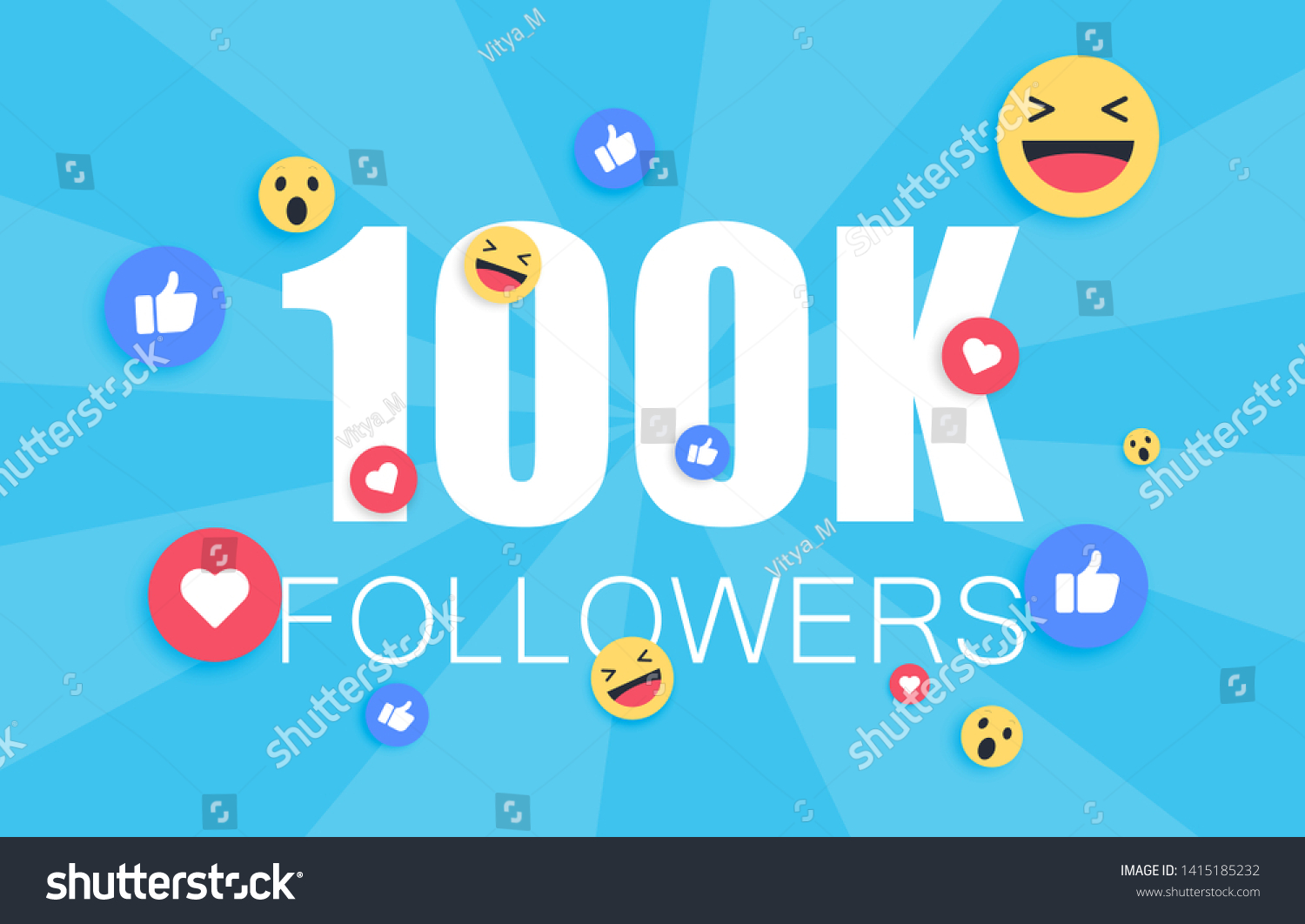 SVG of Thank you 100 000 followers background. Congratulating networking thanks, net friends abstract image, customers 100 000k sign. Isolated smiling people, like thumbs up, heart like. svg