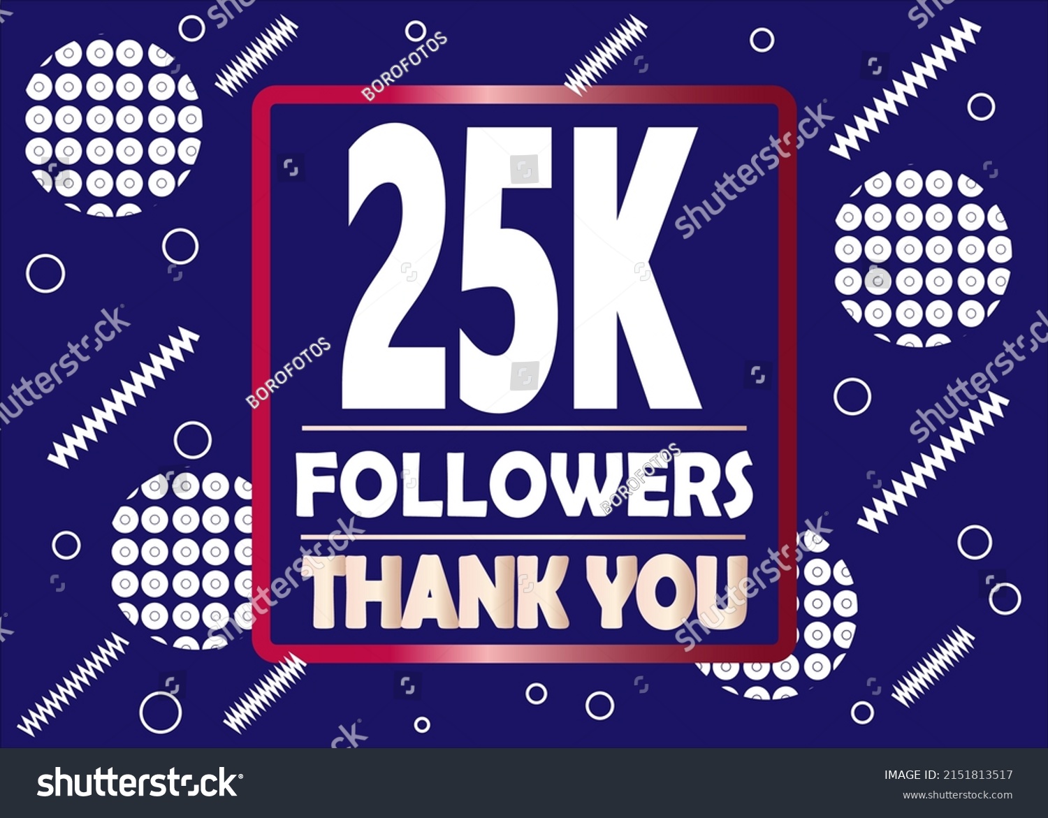 SVG of Thank you 25000 followers celebration blue and white modern design svg
