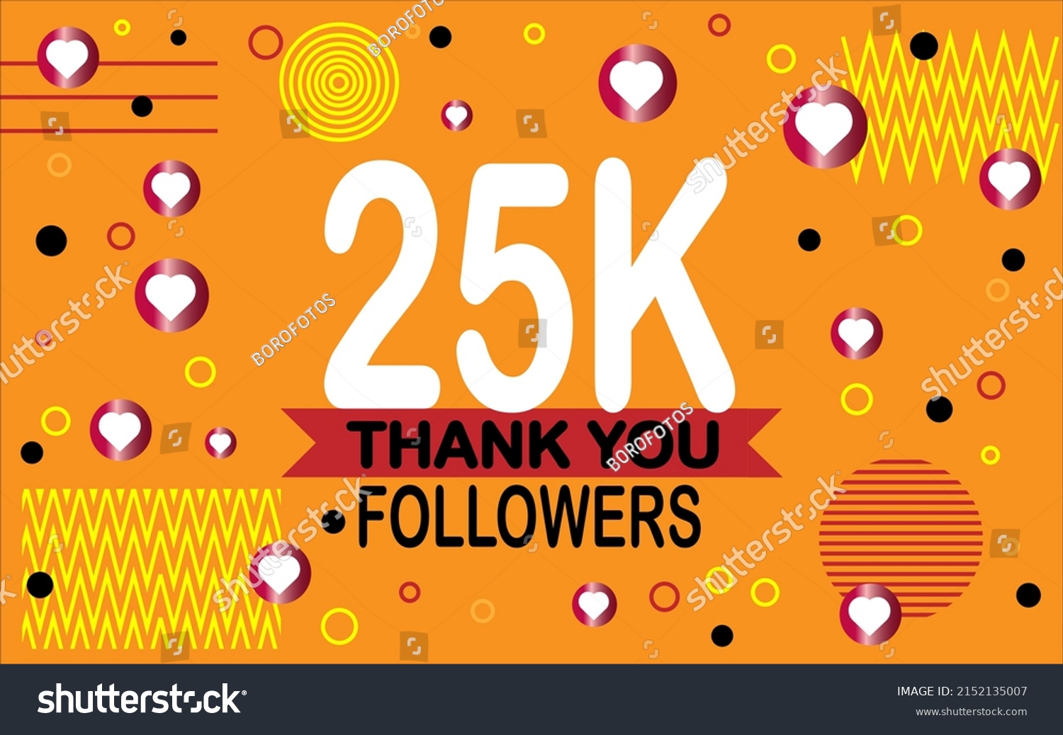 SVG of Thank you 25000 followers. Congratulation colorful image for net friends social. svg