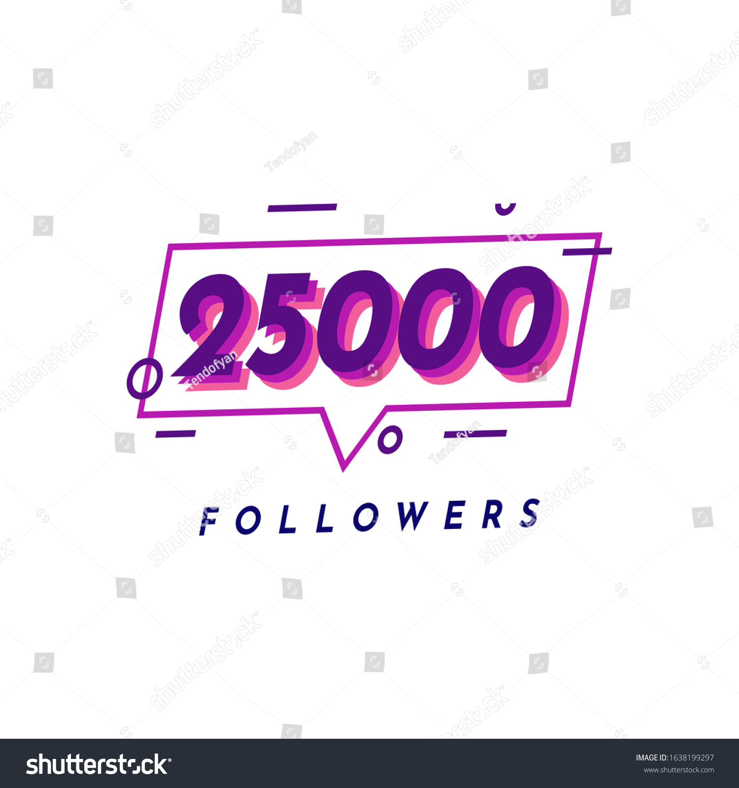 SVG of Thank You 25000 Followers template design. Vector Eps 10 svg
