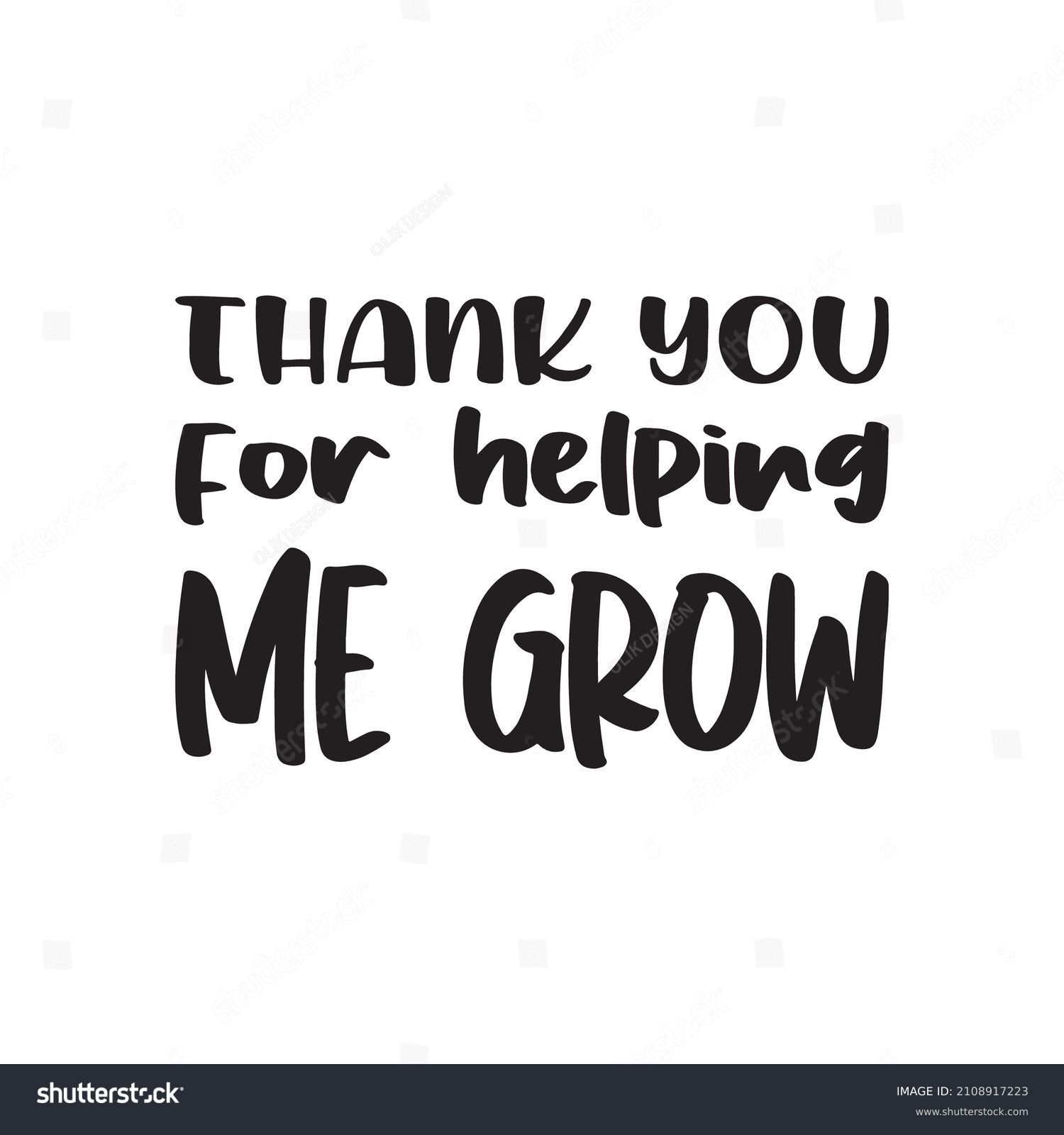 SVG of thank you for helping me grow quote letters svg
