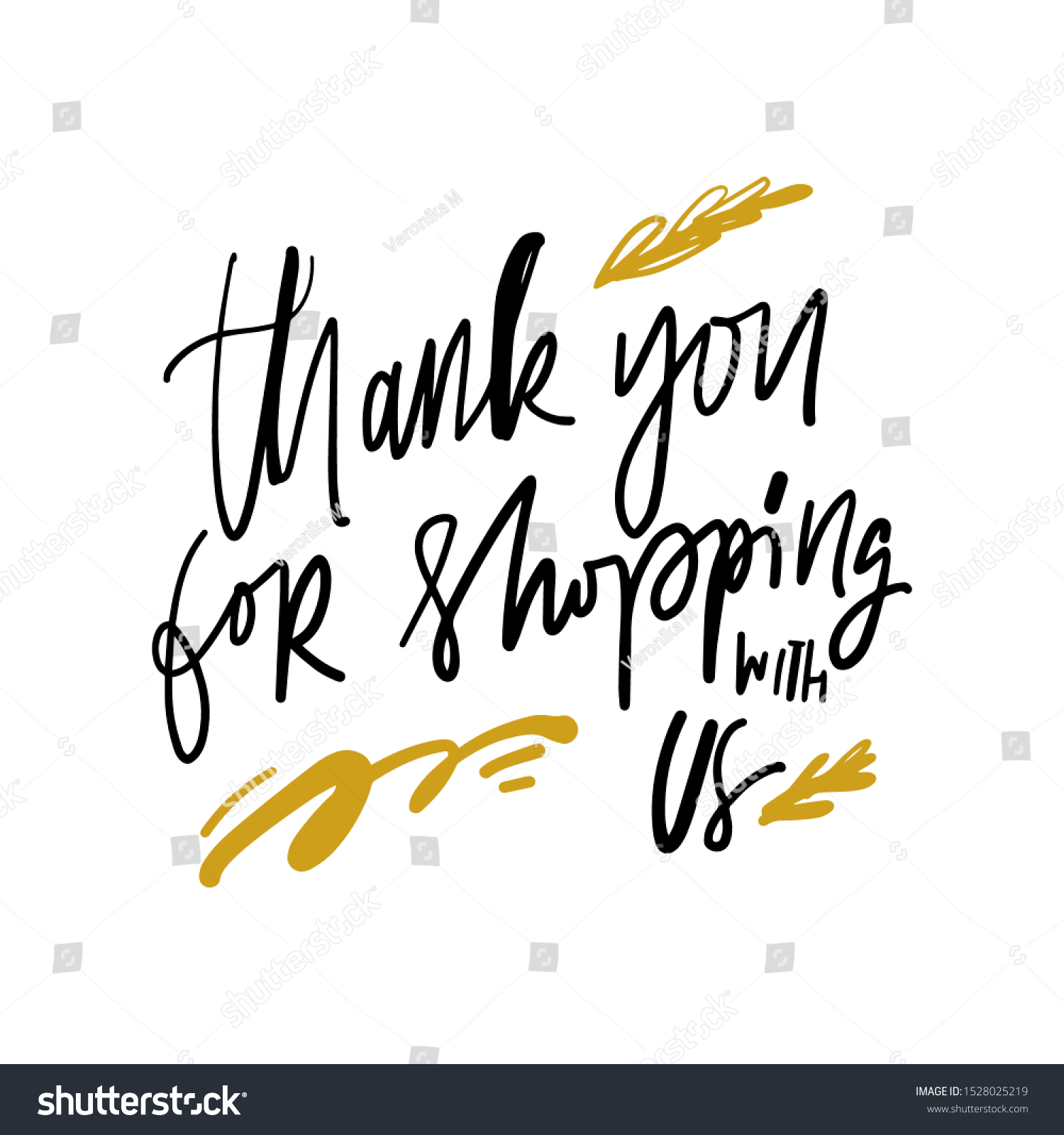 Thank You Shopping Us Hand Lettering Stock Vector (Royalty Free) 1528025219