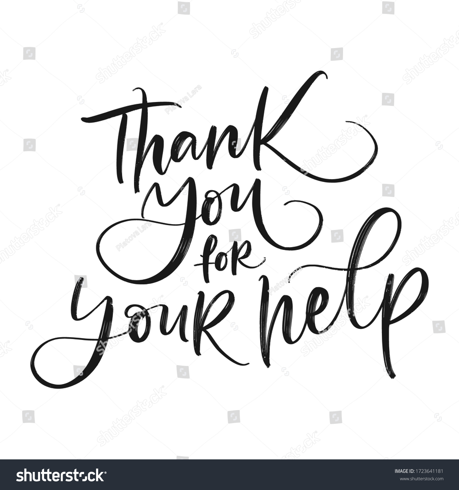 Thank You Your Help Greeting Vector Stock Vector (Royalty Free) 1723641181