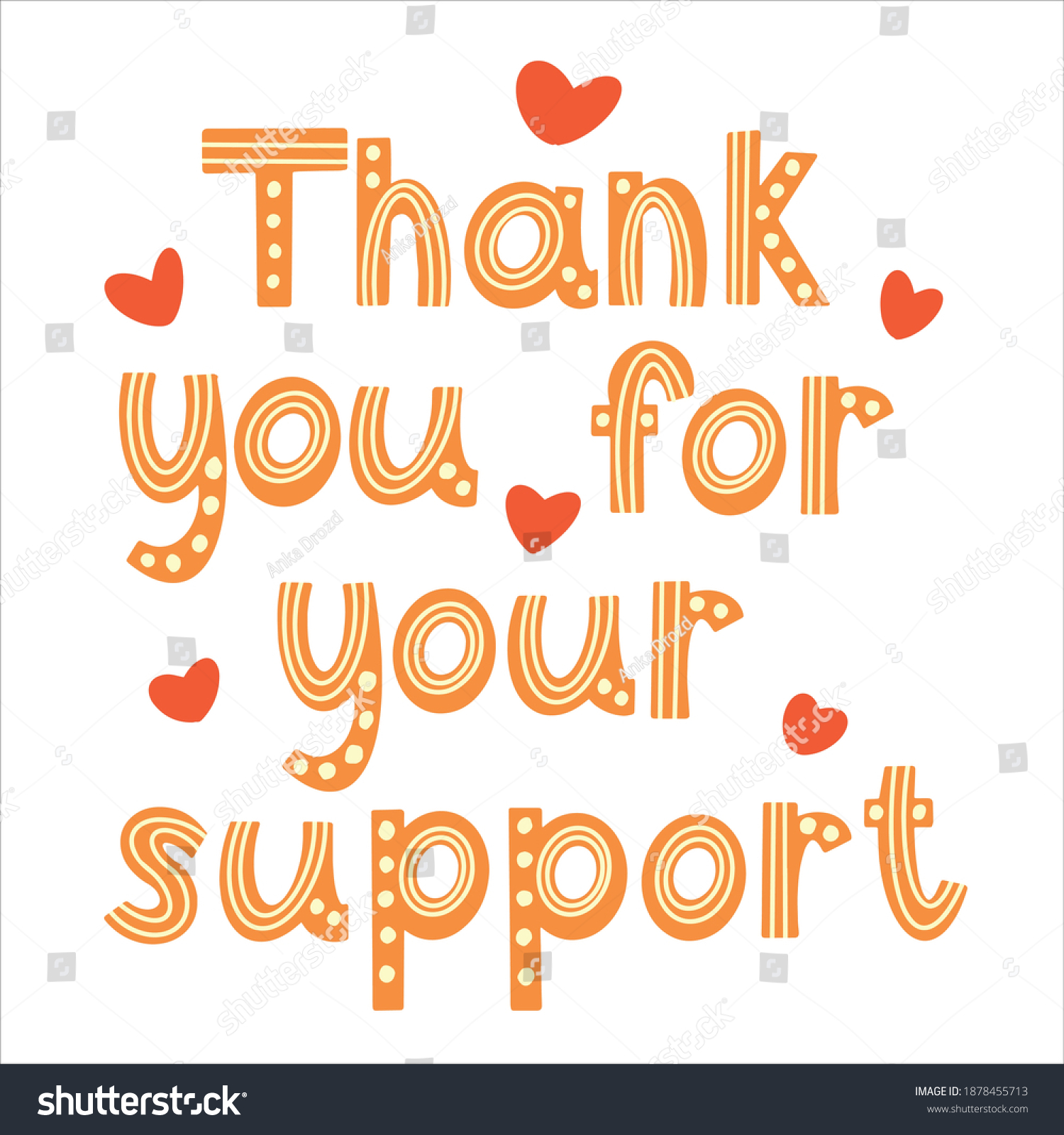 Thank You Your Support Vector Lettering Stock Vector (Royalty Free ...