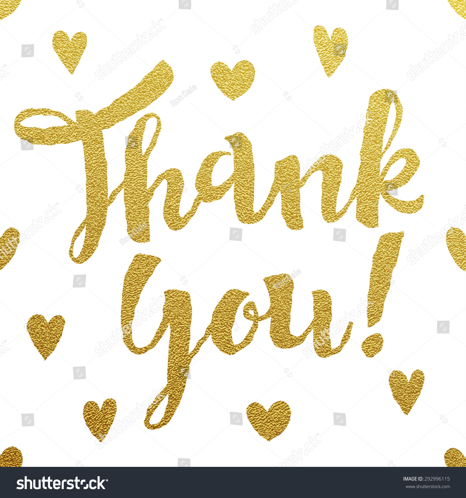 Thank You Gold Lettering Design Stock Vector 292996115 - Shutterstock