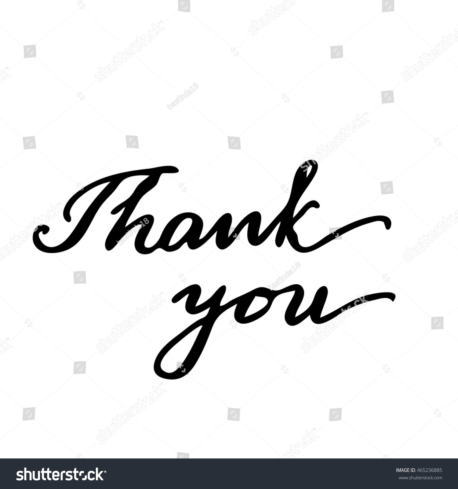 Thank You Hand Drawn Lettering Card Stock Vector (Royalty Free ...