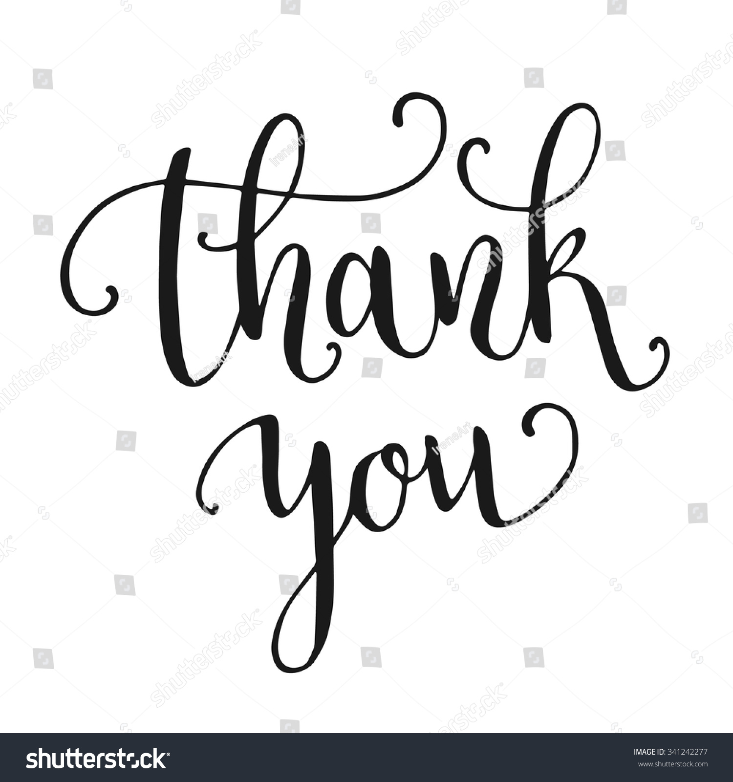 Thank You Hand Lettering Isolated On Stock Vector 341242277 - Shutterstock