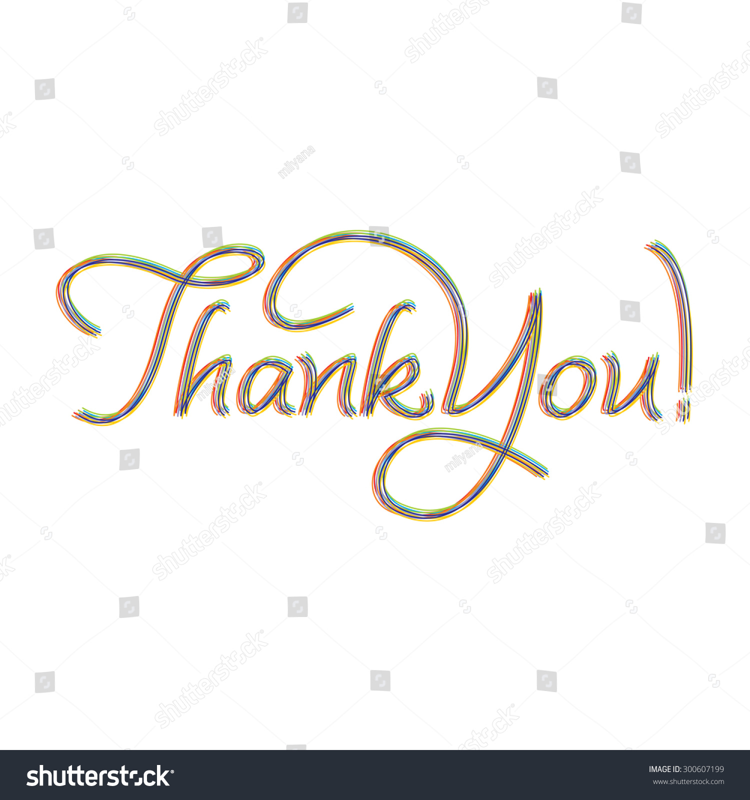 Thank You Hand Lettering Text Handmade Stock Vector 300607199 ...