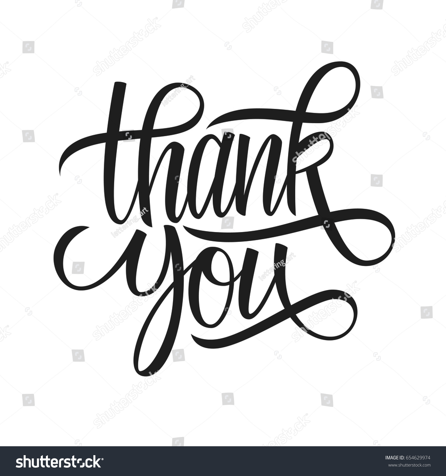 Thank You Hand Lettering Vector Illustration Stock Vector (Royalty Free ...