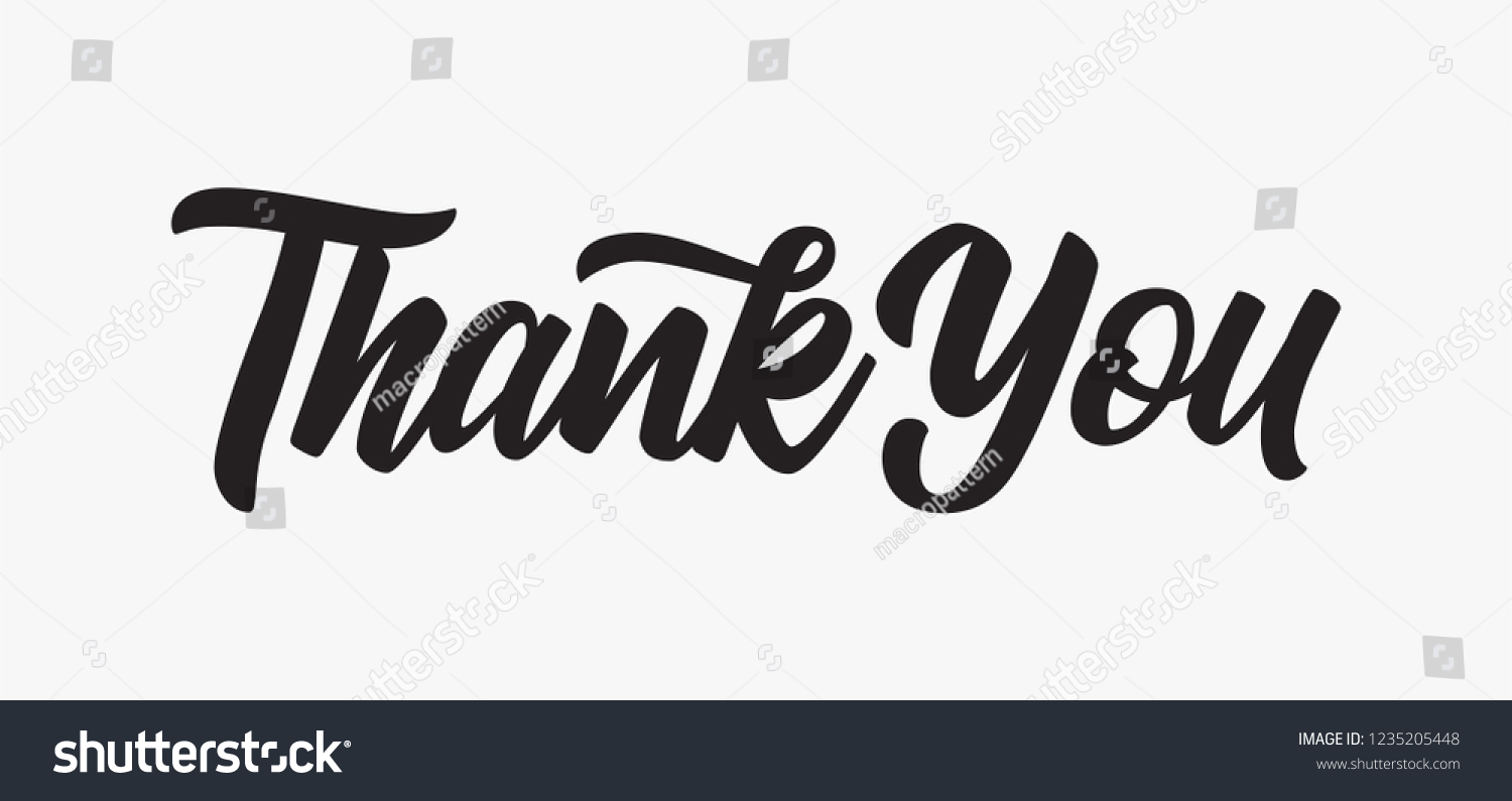 Thank You Handwritten Hand Drawn Lettering Stock Vector (Royalty Free ...