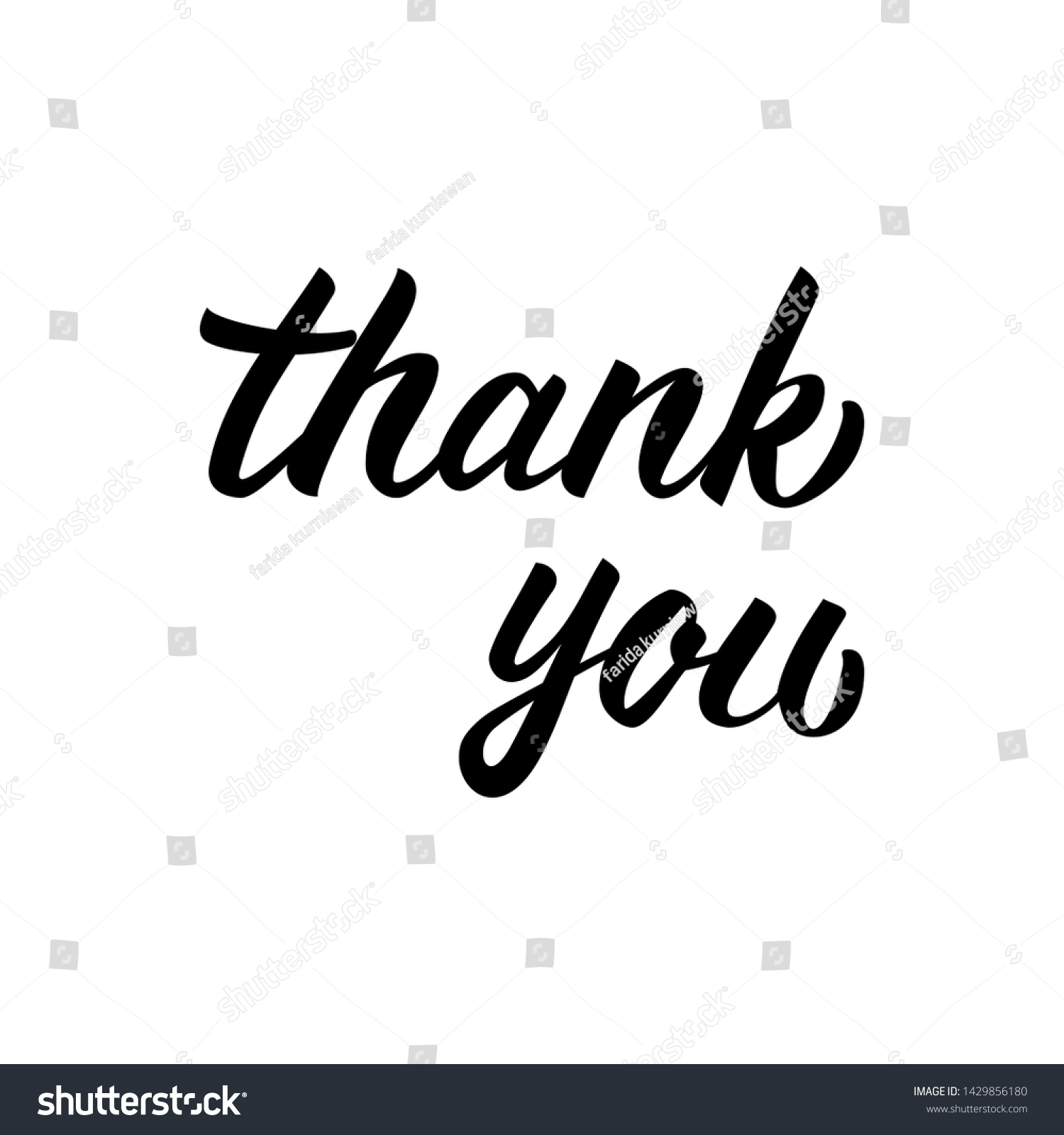 Thank You Handwritten Inscription Vector Illustration Stock Vector ...