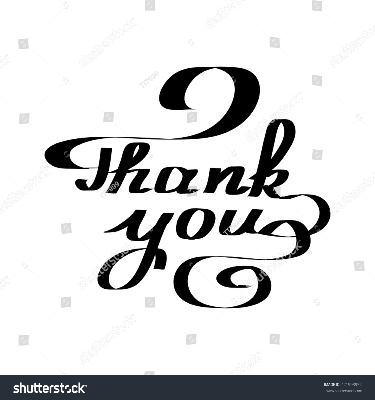 Thank You Handwritten Thank You Lettering Stock Vector (Royalty Free ...