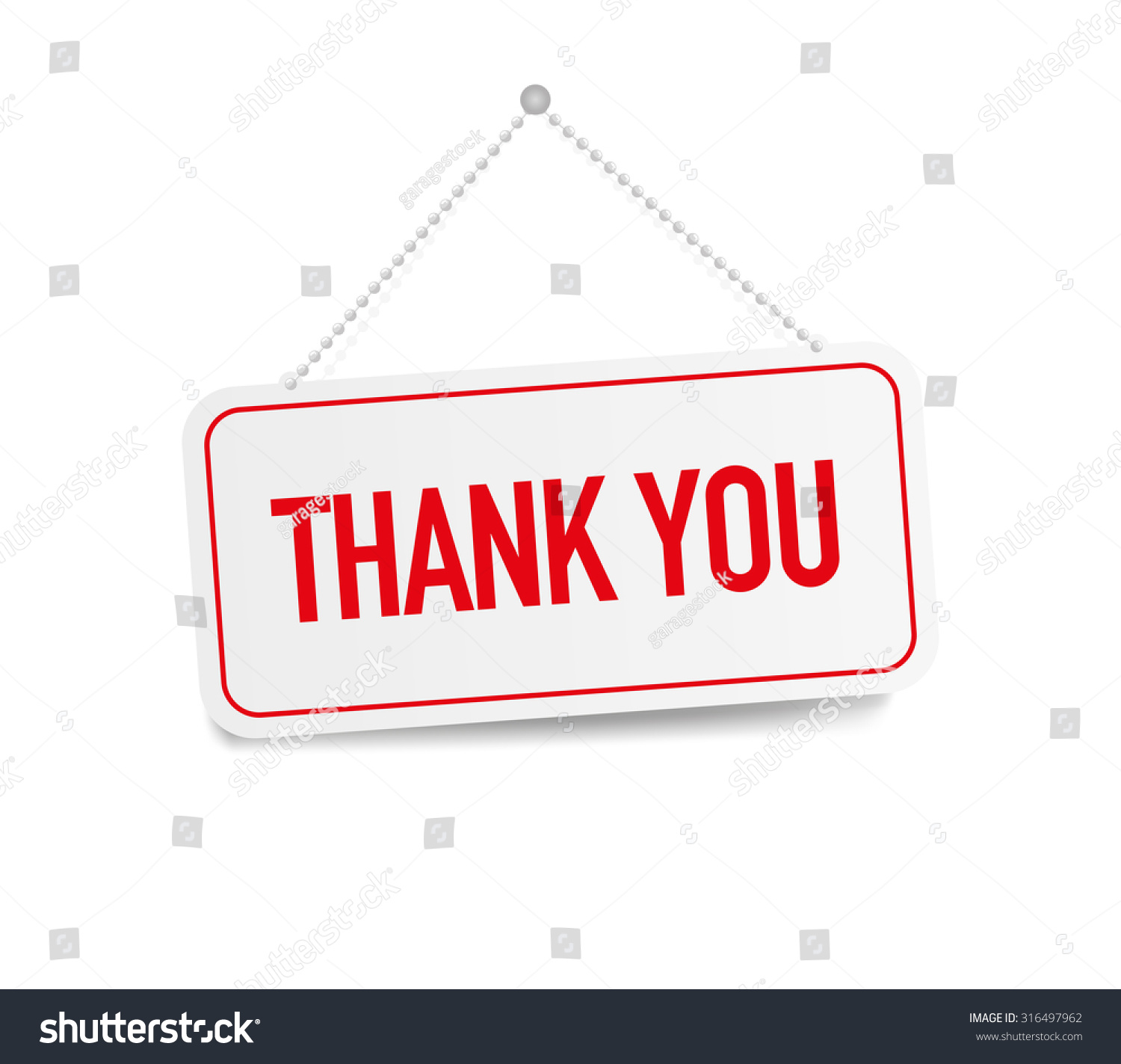 Thank You Hanging Sign Isolated On Stock Vector (Royalty Free ...