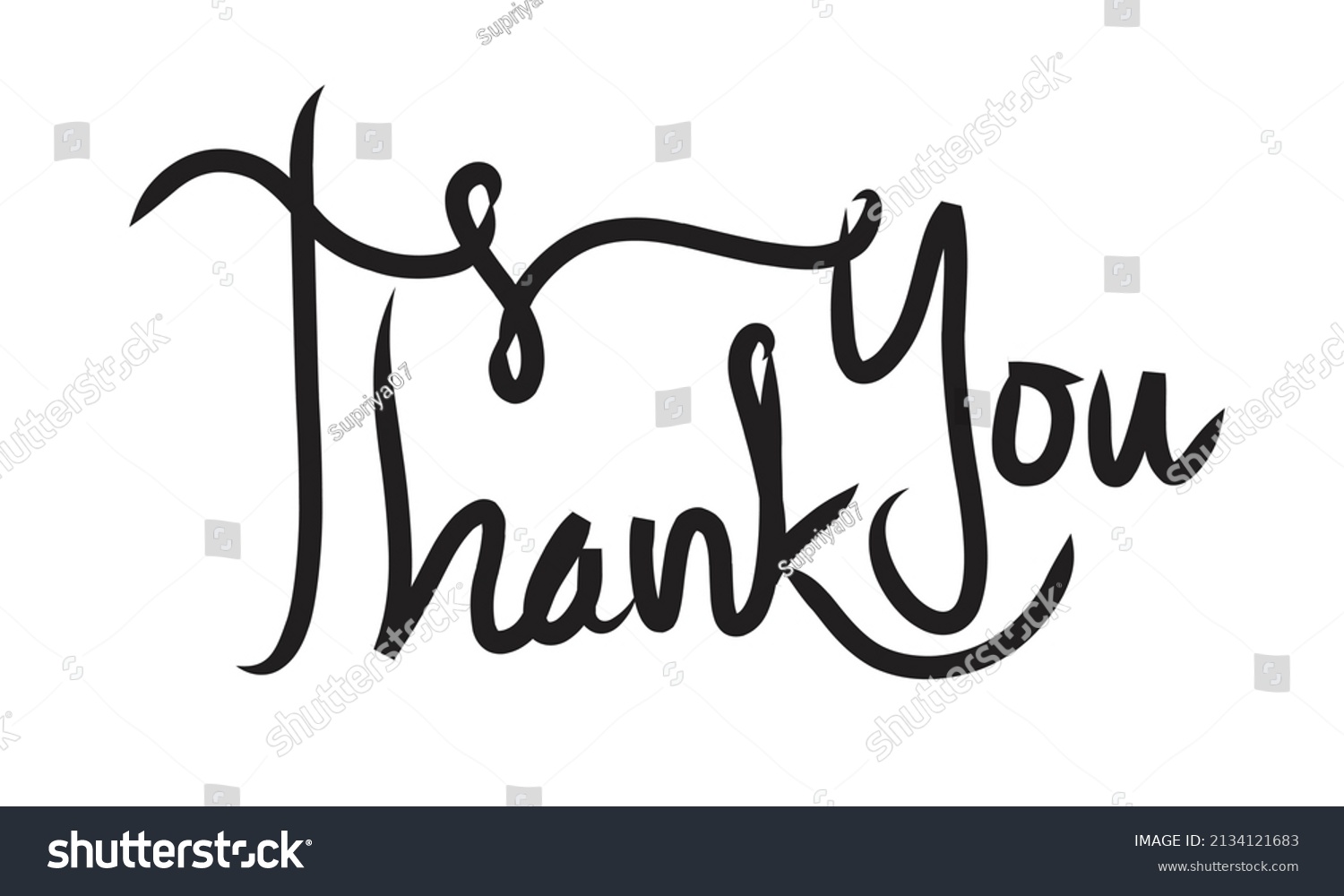 Thank You Black White Stock Vector (Royalty Free) 2134121683 | Shutterstock