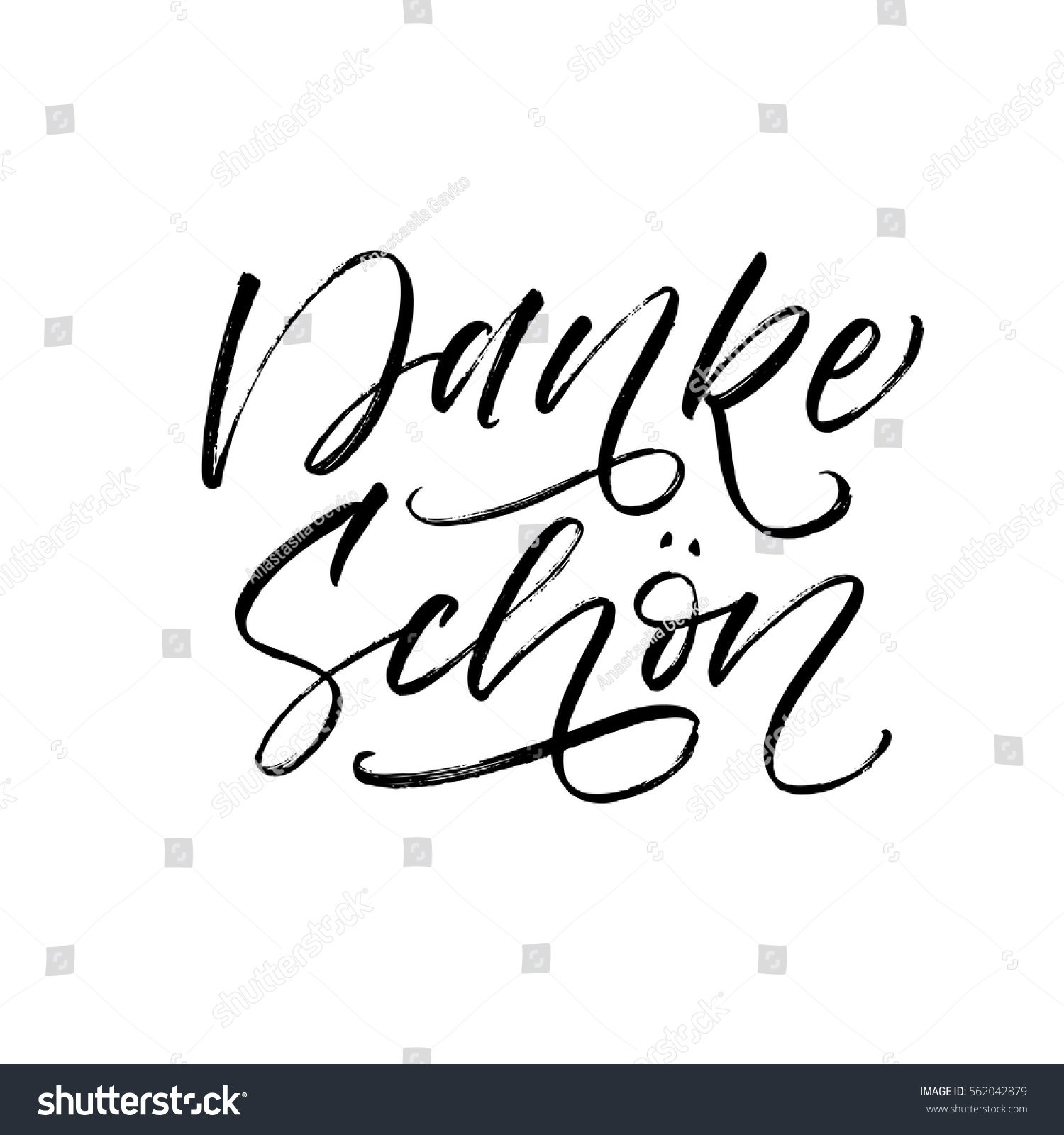 Thank You German Danke Schon Postcard Stock Vector 562042879 - Shutterstock