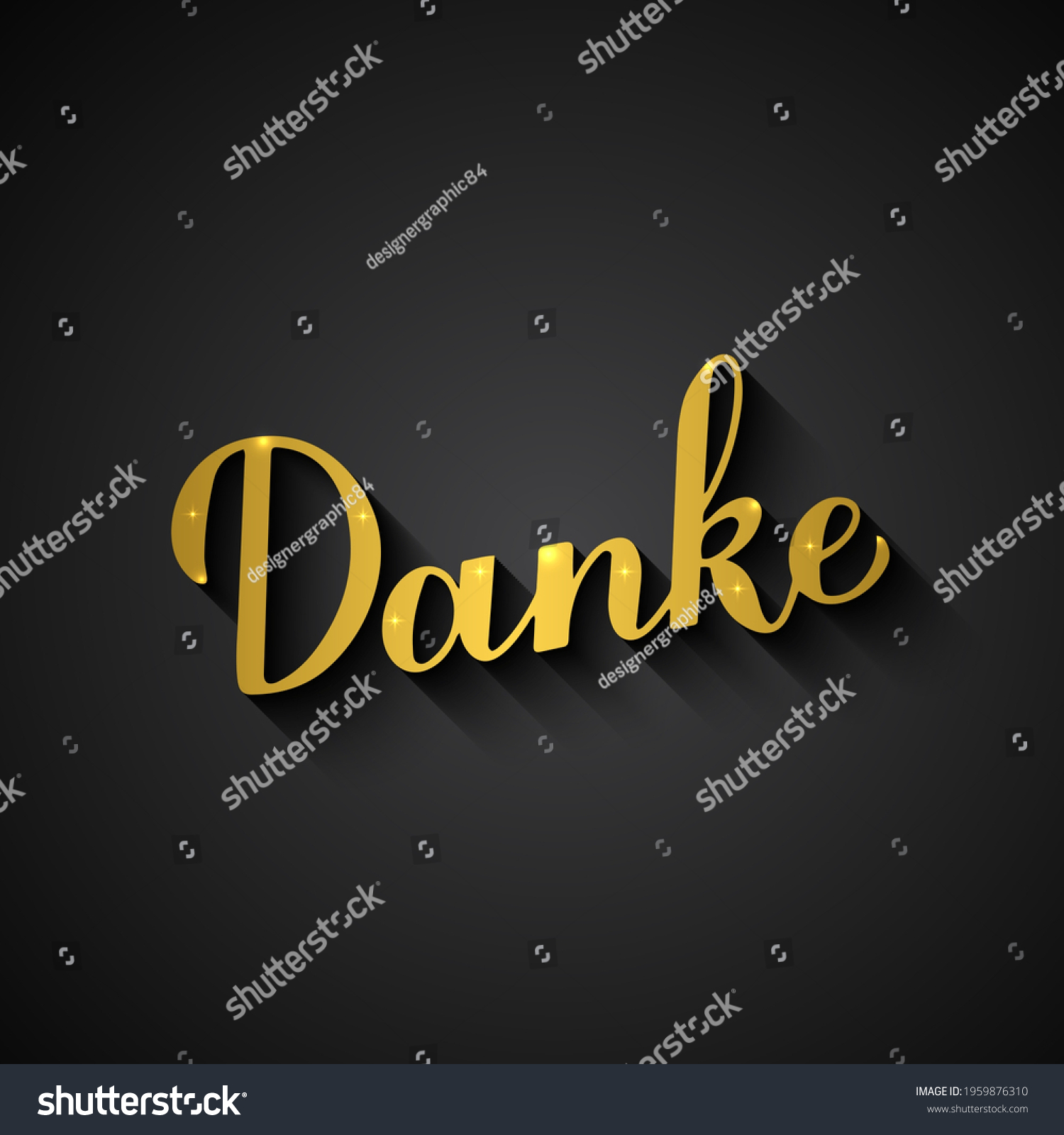 Thank You German Language Gold Lettering Stock Vector (Royalty Free ...