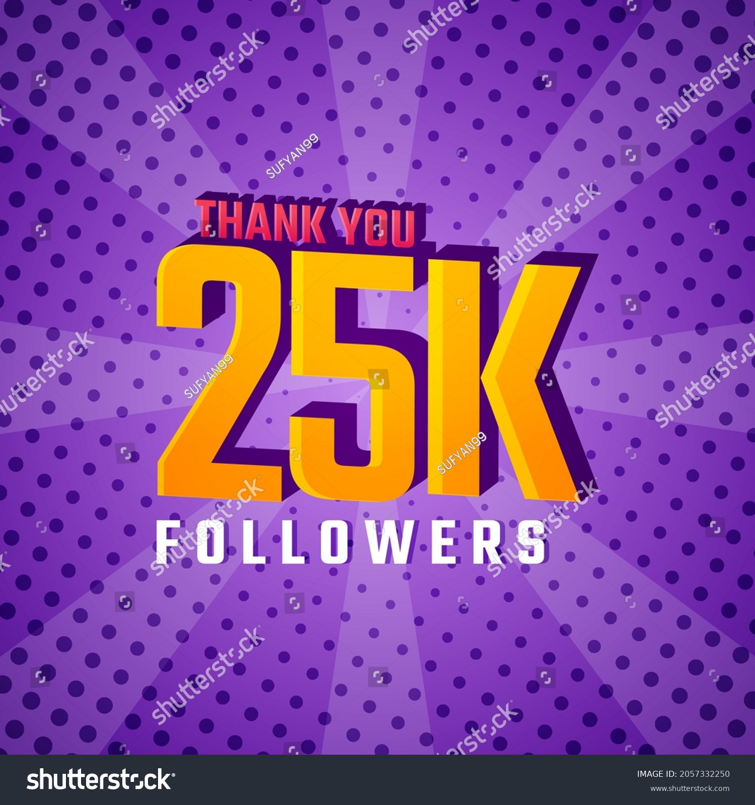 SVG of Thank You 25 k Followers Card Celebration Vector. 25000 Followers Congratulation Post Social Media Template. svg