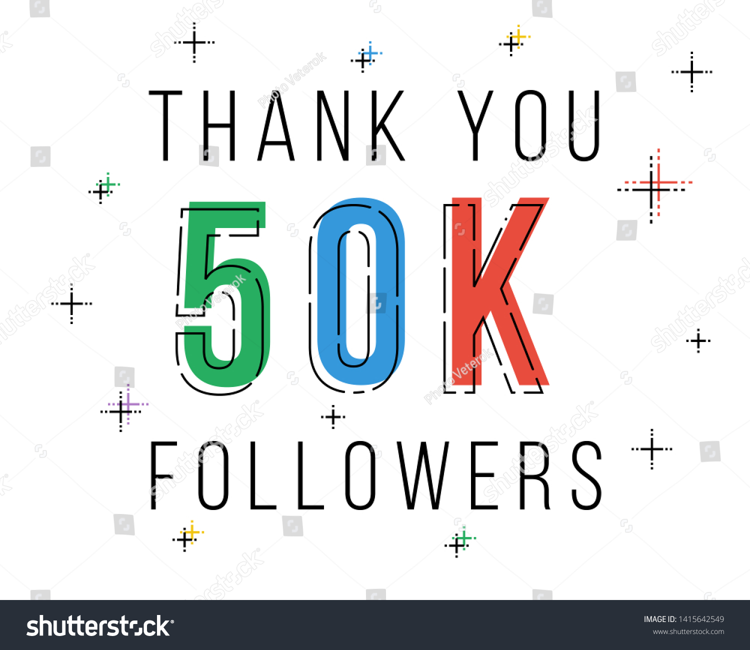 Thank You 50k Followers Congratulations Social Stock Vector Royalty Free 1415642549 4928