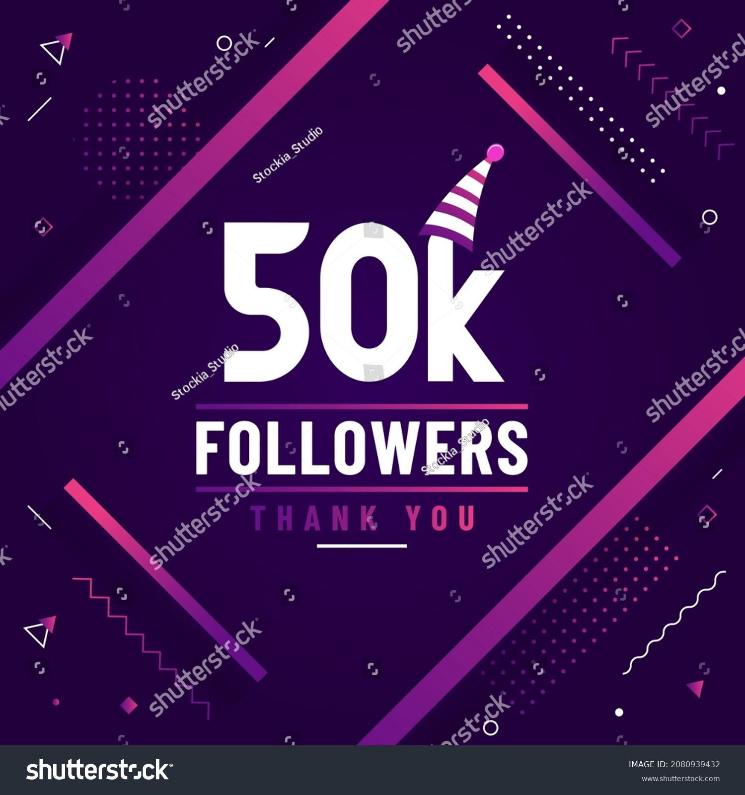 Thank You 50k Followers 50000 Followers Stock Vector Royalty Free 2080939432 1378