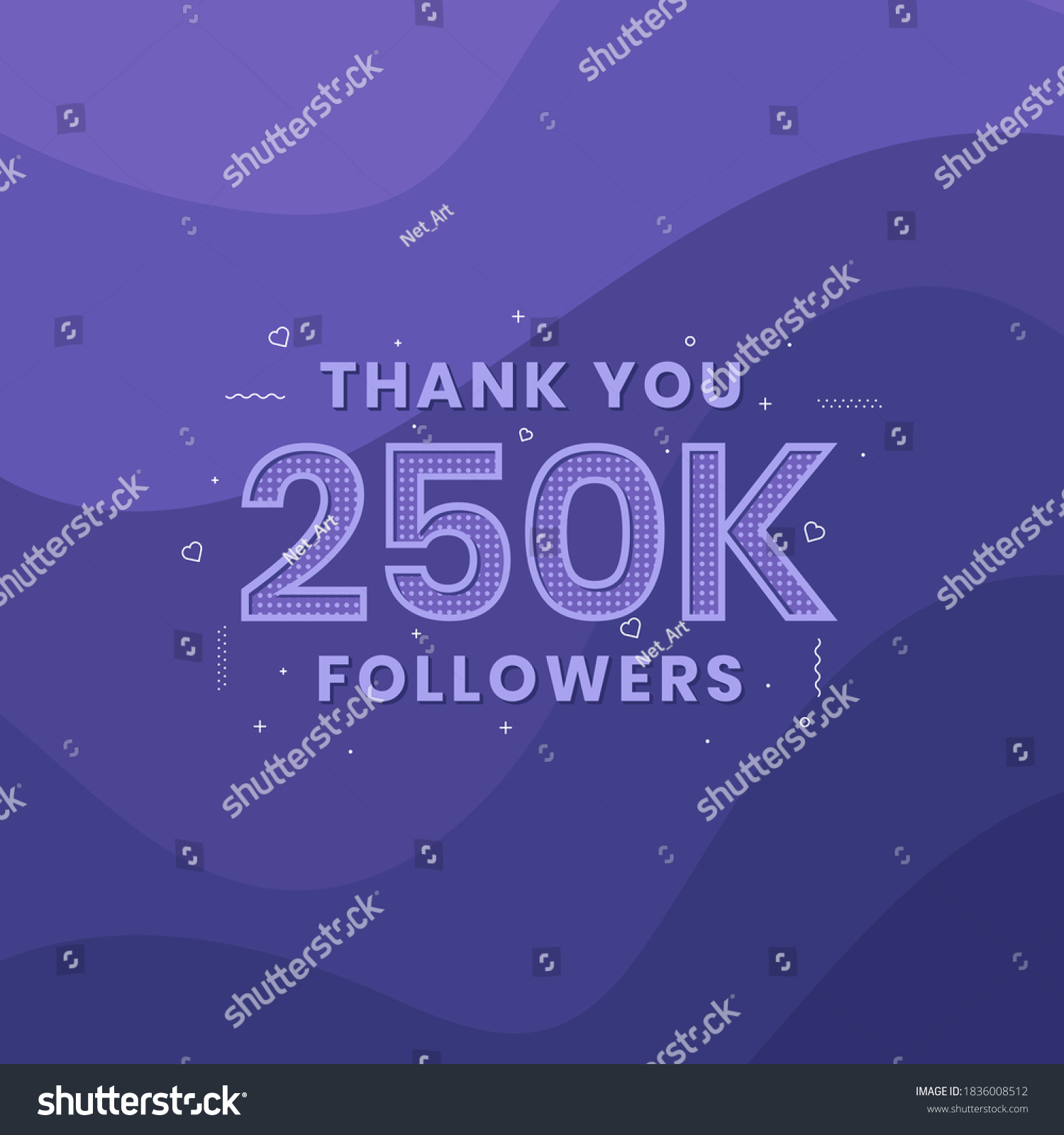 Thank You 250k Followers Greeting Card Stock Vector Royalty Free