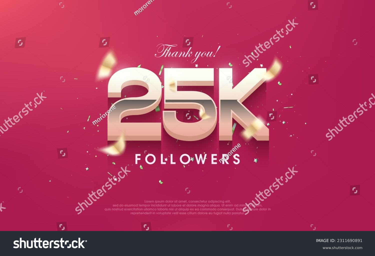 SVG of Thank you 25k followers, vector background design for social media posts. svg