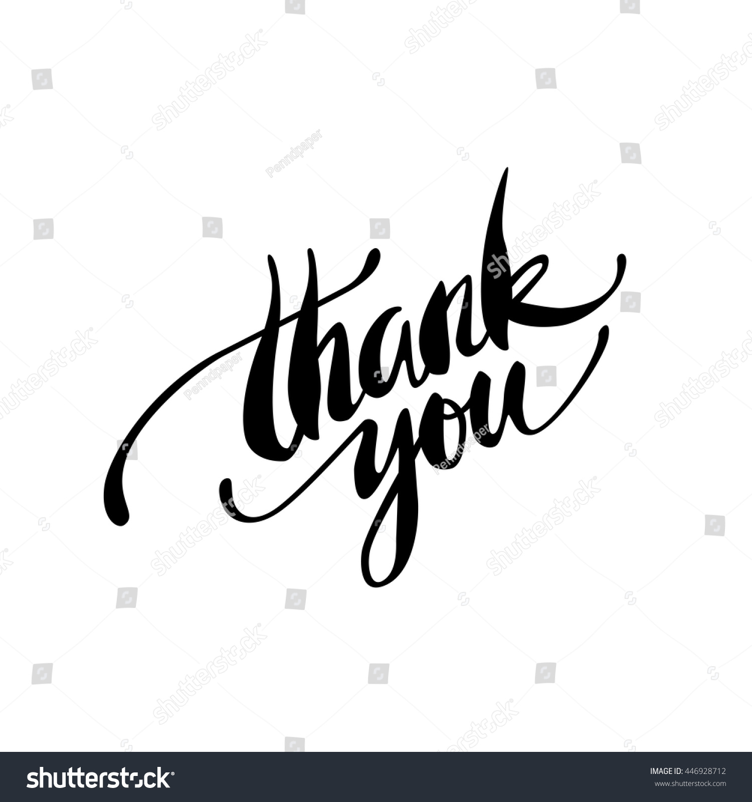 Thank You Lettering Greeting Card Modern Stock Vector (Royalty Free ...