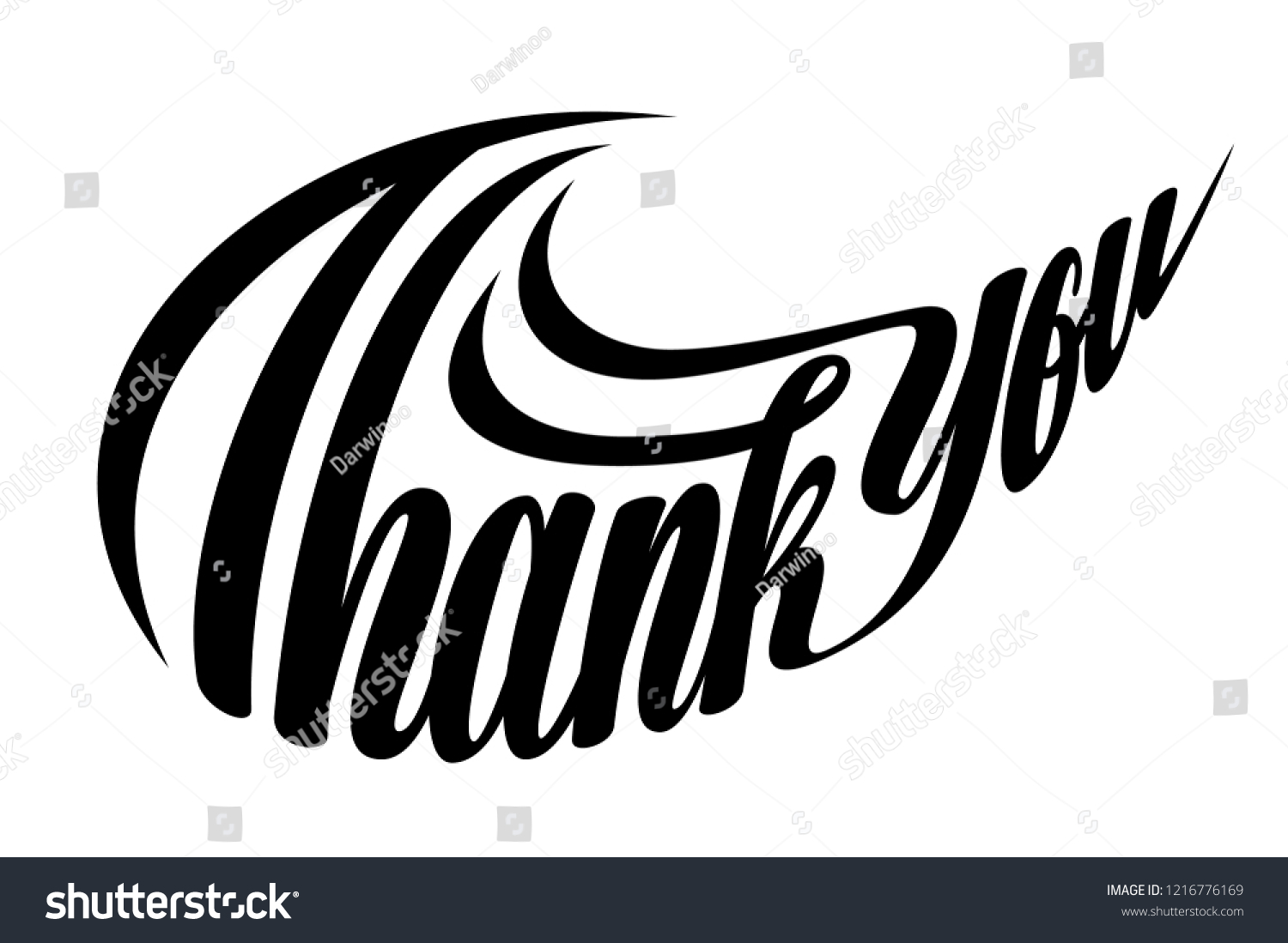 SVG of Thank You Lettering Swoosh svg