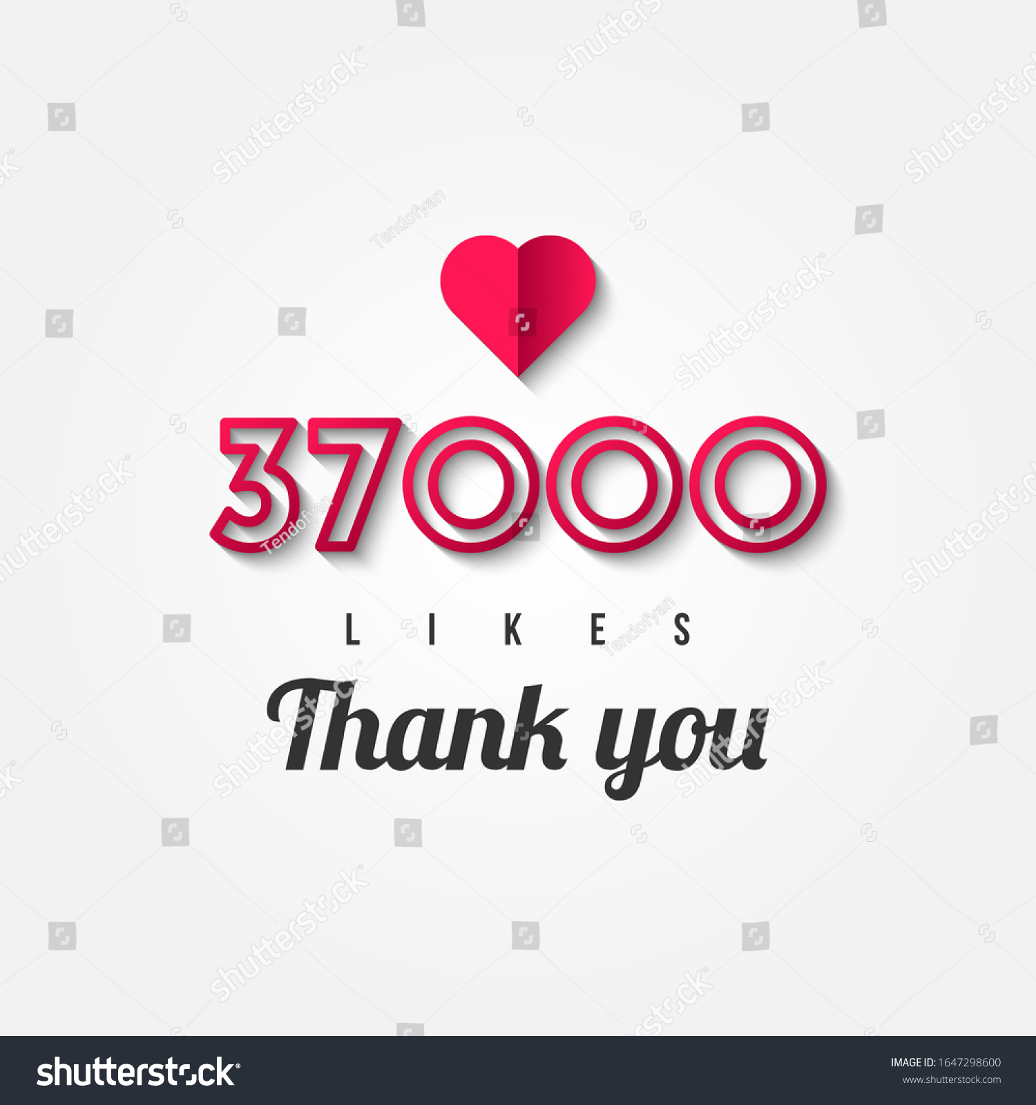 SVG of Thank You 37000 Likes Vector Illustration Template Design svg