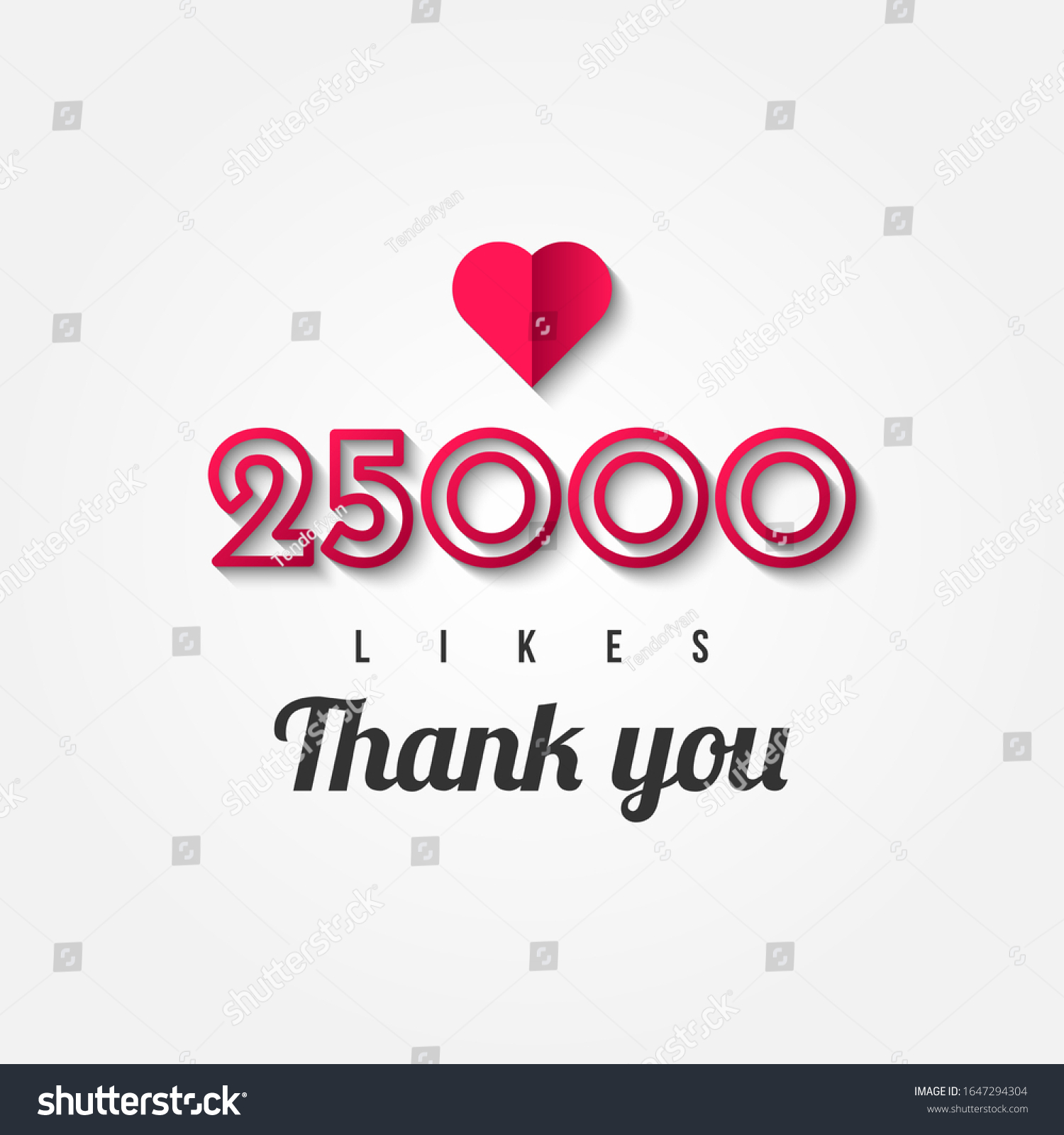 SVG of Thank You 25000 Likes with heart icon Vector Illustration Template Design svg