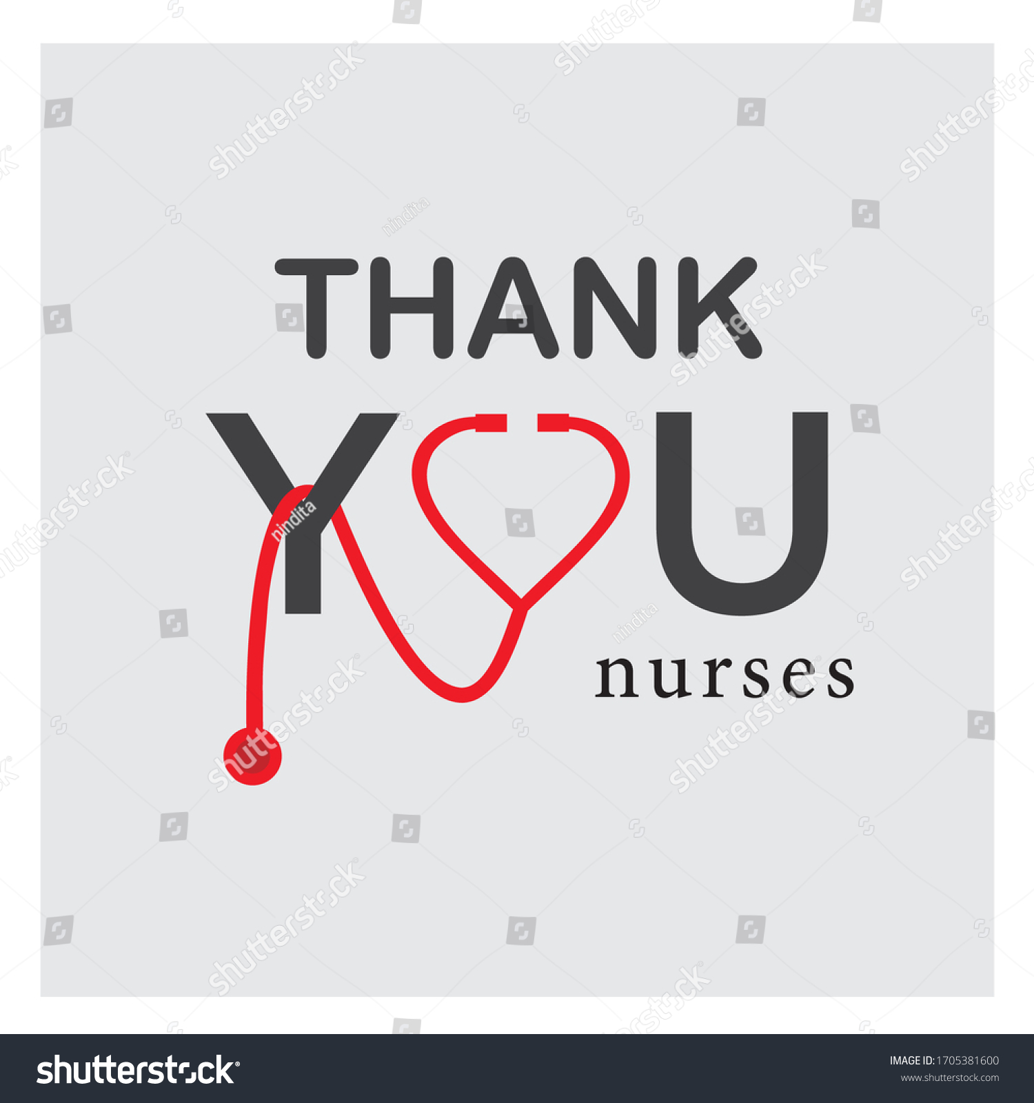 Thank You Nurses Day Vector Template Stock Vector (Royalty Free) 1705381600