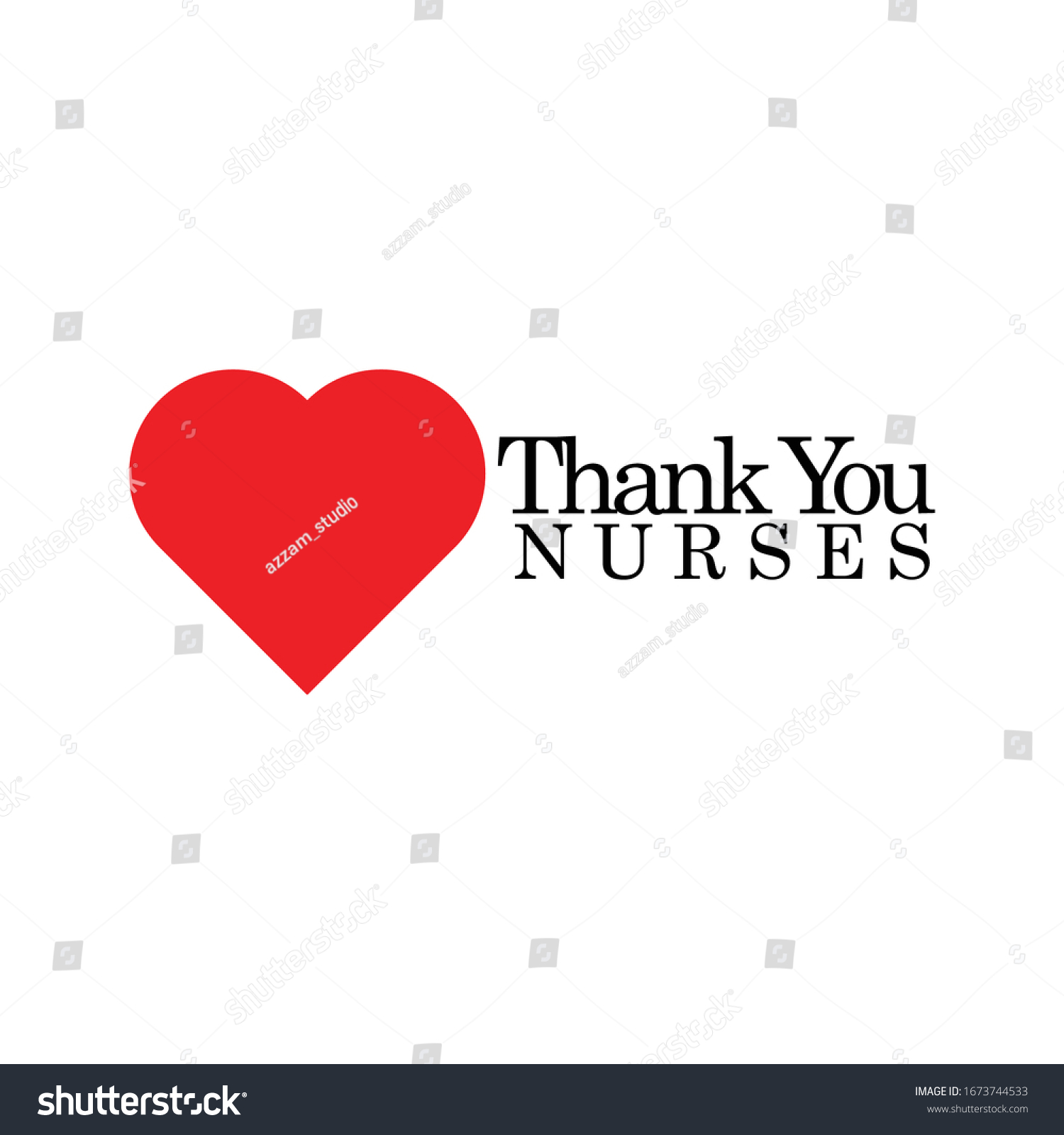 Thank You Nurses Heart Design Vector Stock Vector (Royalty Free) 1673744533