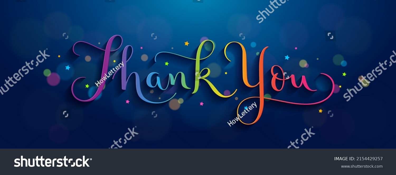 Thank You Rainbow Vector Brush Calligraphy Stock Vector Royalty Free 2154429257 Shutterstock 1033