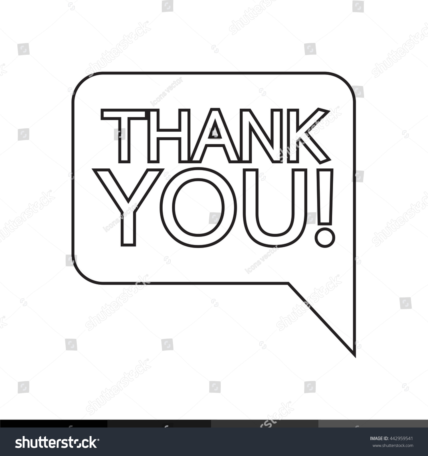 Thank You Sign Icon Speech Bubble Stock Vector (Royalty Free) 442959541