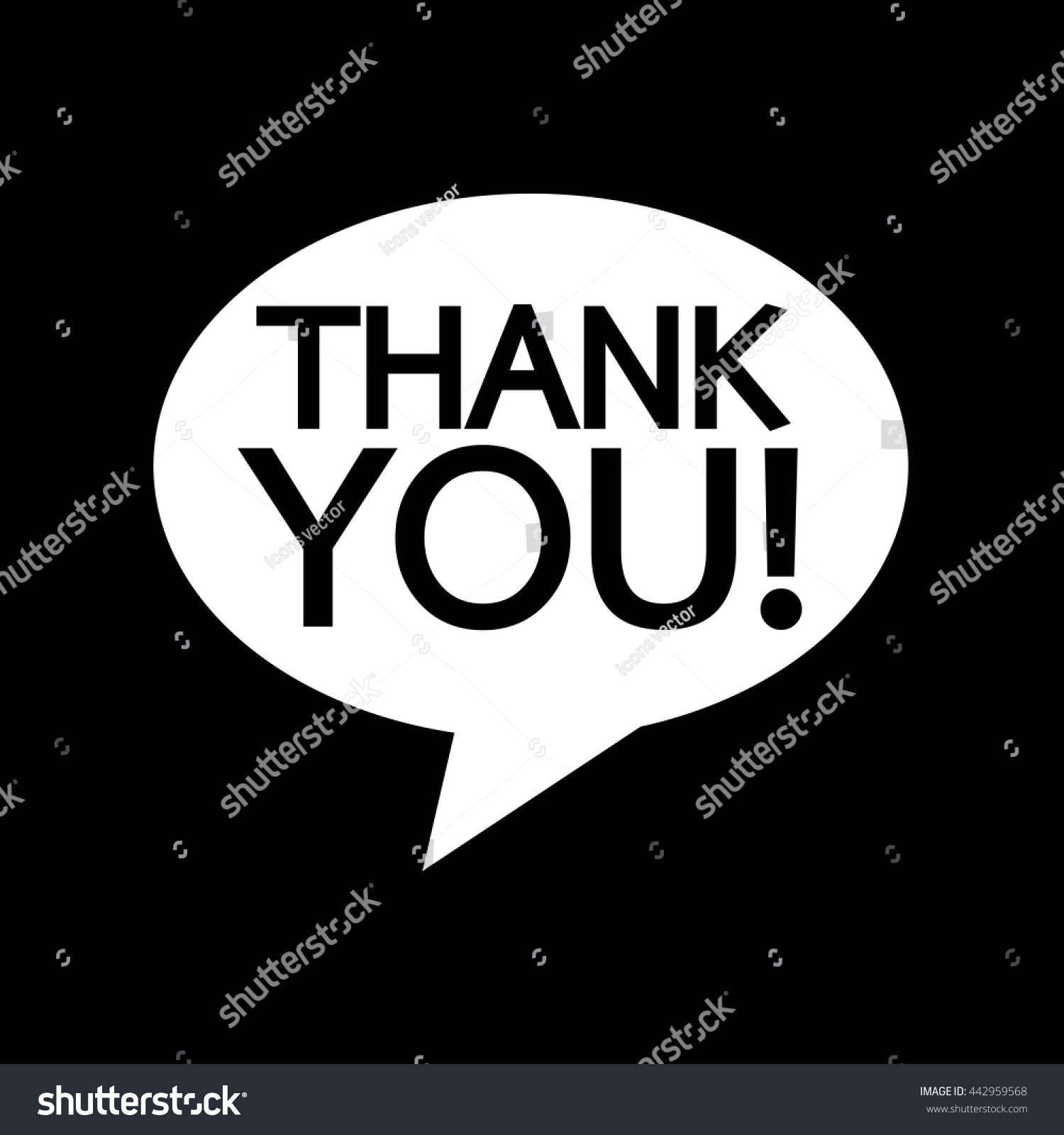 Thank You Sign Icon Speech Bubble Stock Vector (Royalty Free) 442959568 ...