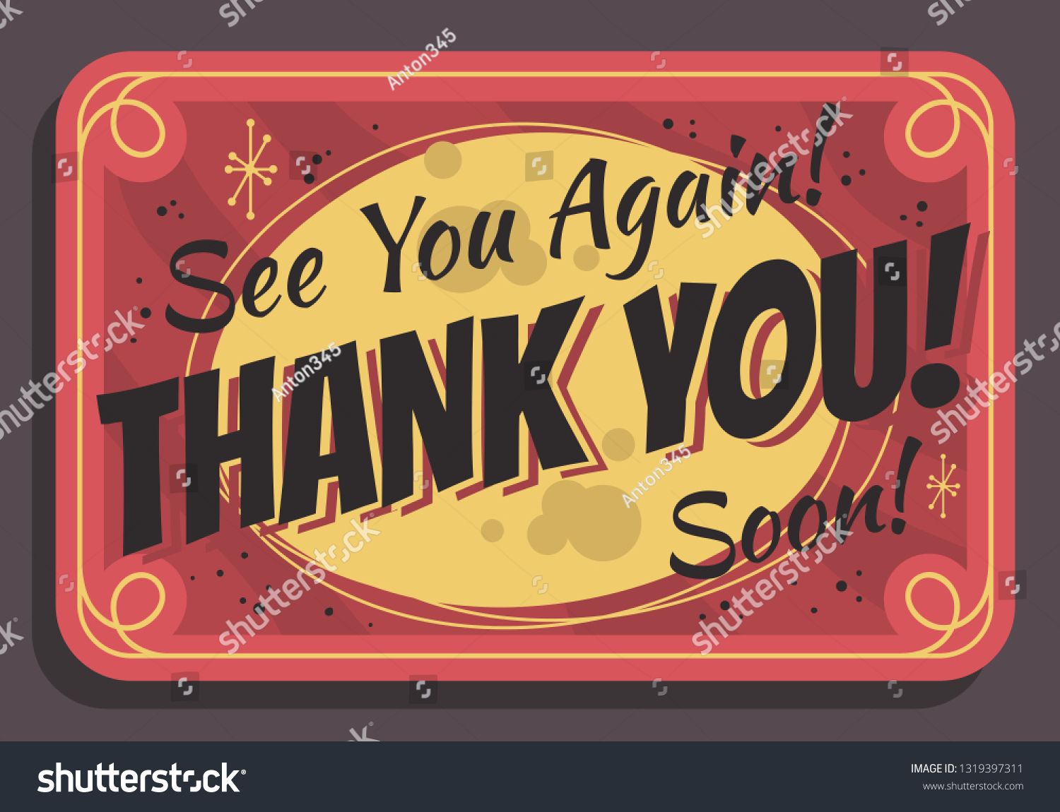 SVG of Thank You Sign See You Again Soon Typographic Vintage Influenced Business Sign Vector Design  svg