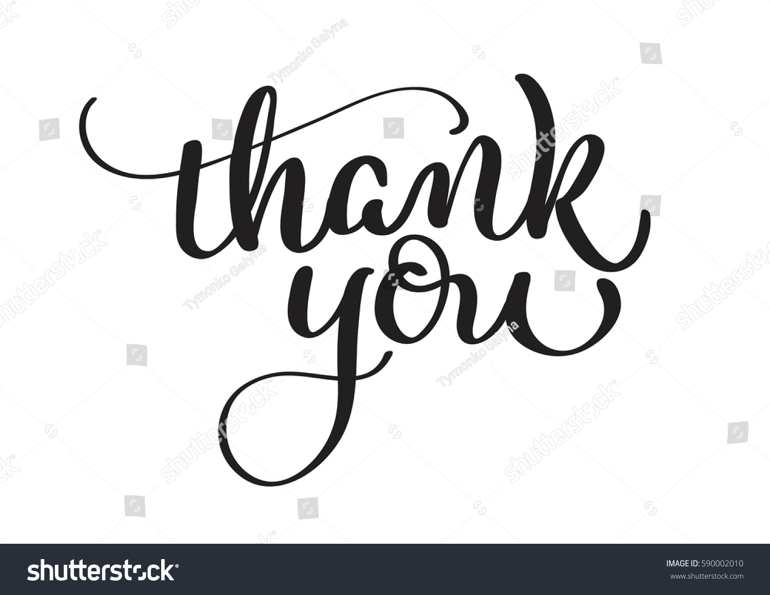 Thank You Text Isolated On White Stock Vector 590002010 - Shutterstock