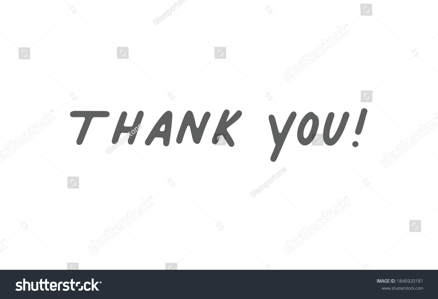 Thank You Text Lettering Style Typography Stock Vector (Royalty Free ...