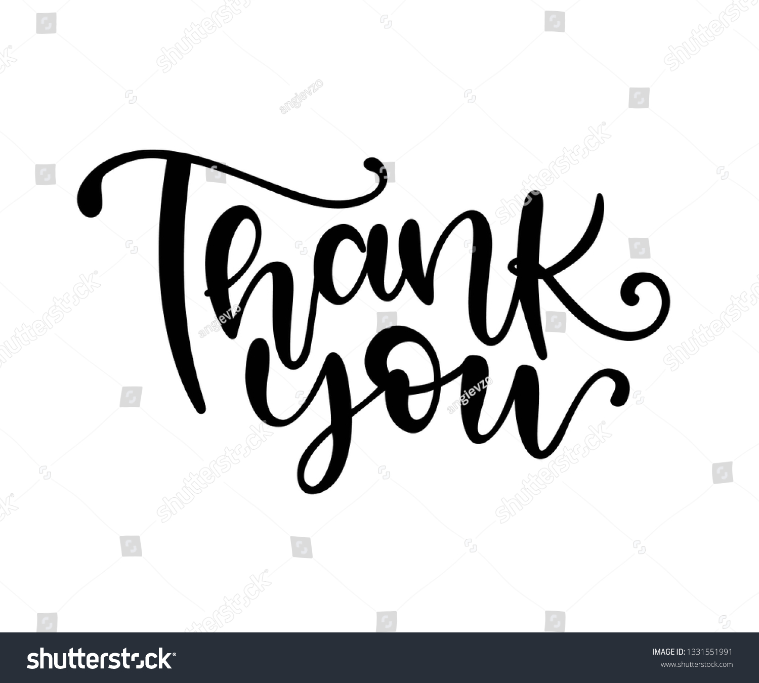 Thank You Text On White Background Stock Vector (Royalty Free) 1331551991