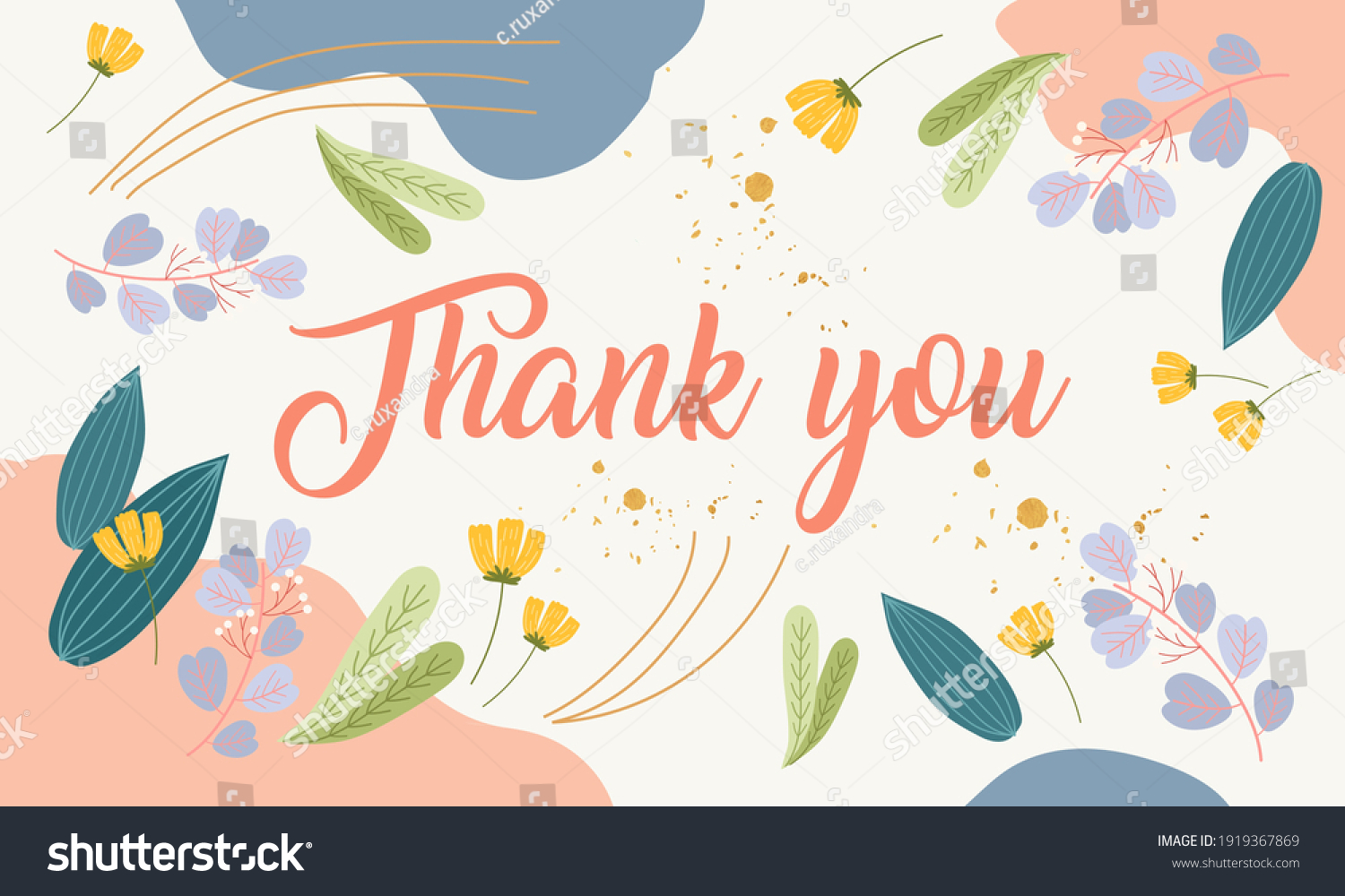 Thank You Vector Greeting Card Postcard Stock Vector (Royalty Free ...