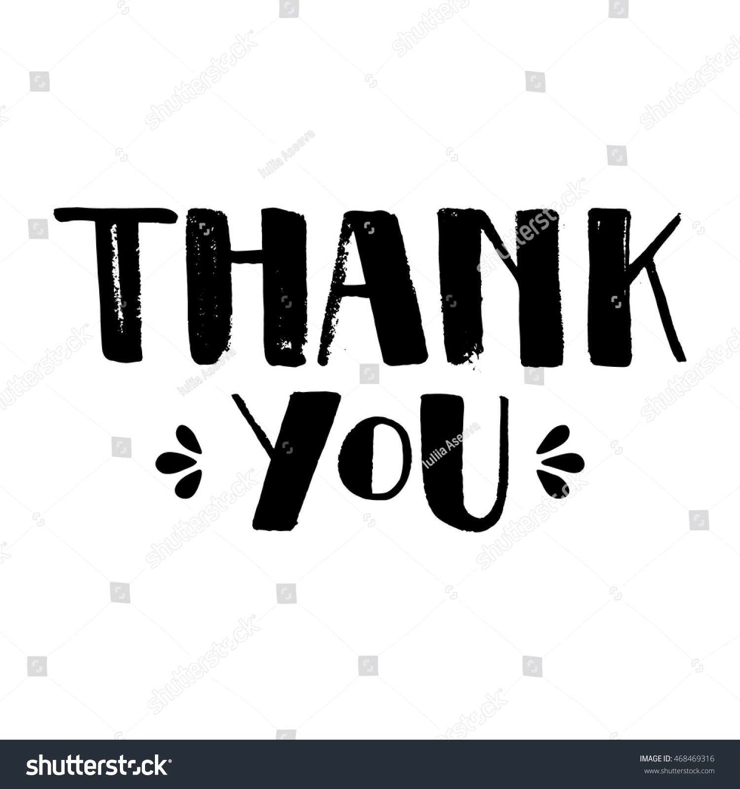 Thank You Vector Ink Hand Lettering Stock Vector 468469316 - Shutterstock