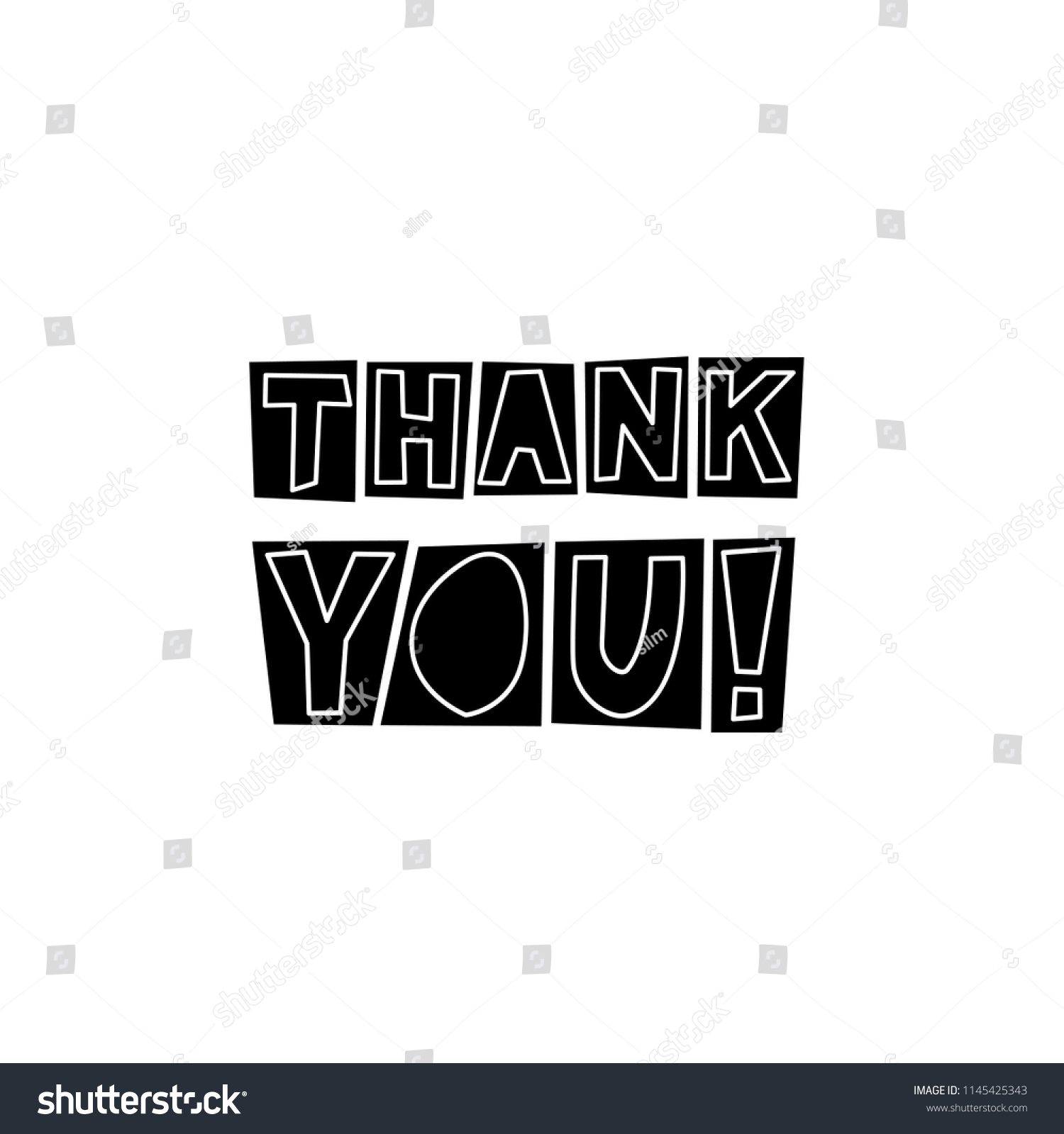 Thank You Vector Thankful Poster Stock Vector (Royalty Free) 1145425343