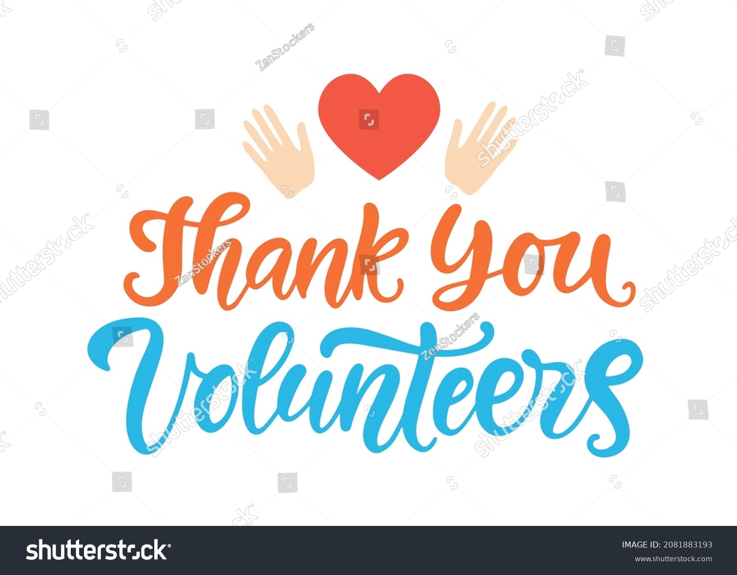 Thank You Volunteers Banner Background Hands Stock Vector (Royalty Free ...