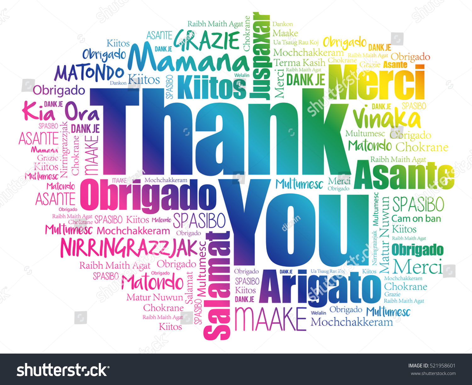 Thank You Word Cloud Background All Stock Vector 521958601 - Shutterstock