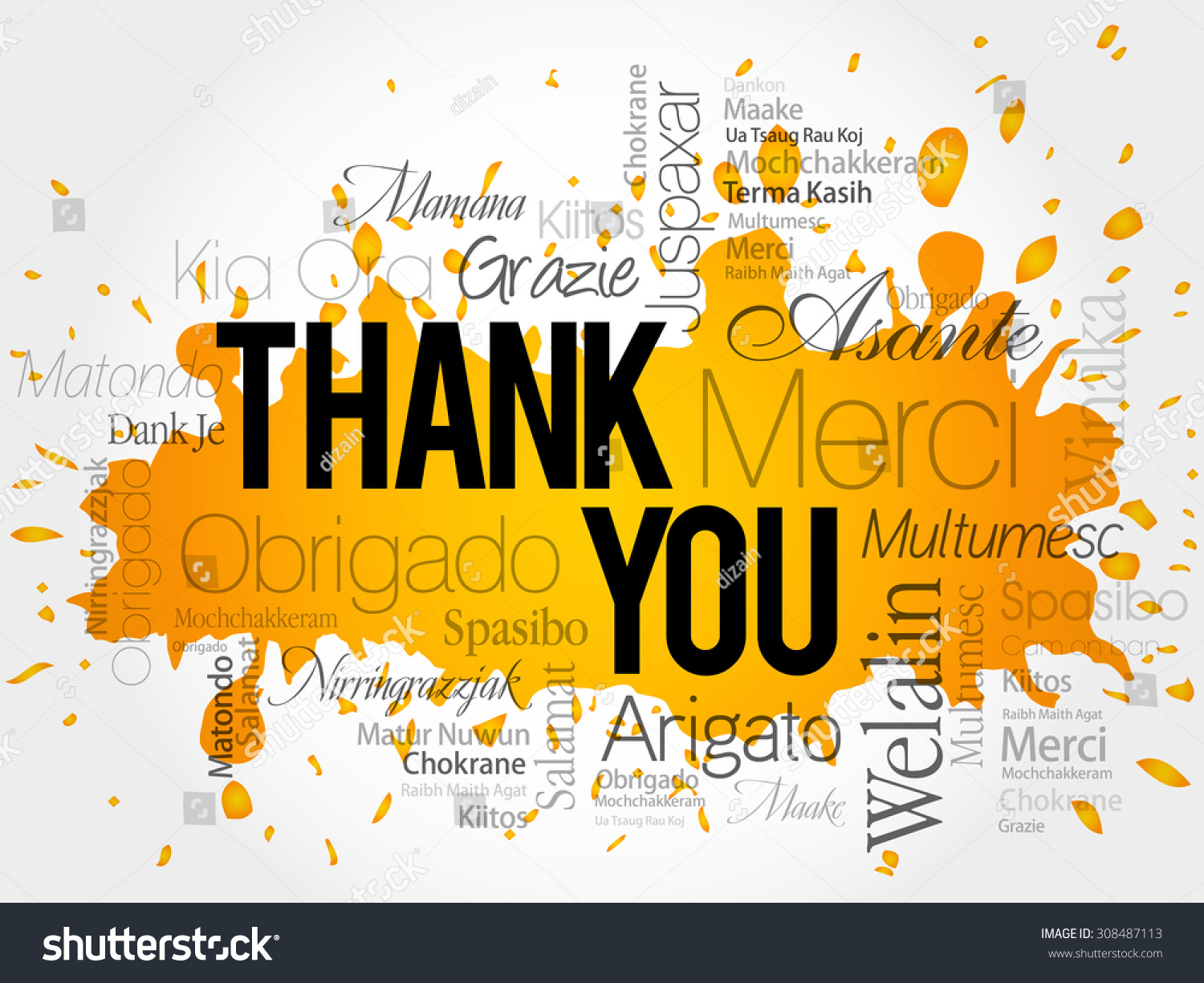 Thank You Word Cloud Vector Background Stock Vector (Royalty Free