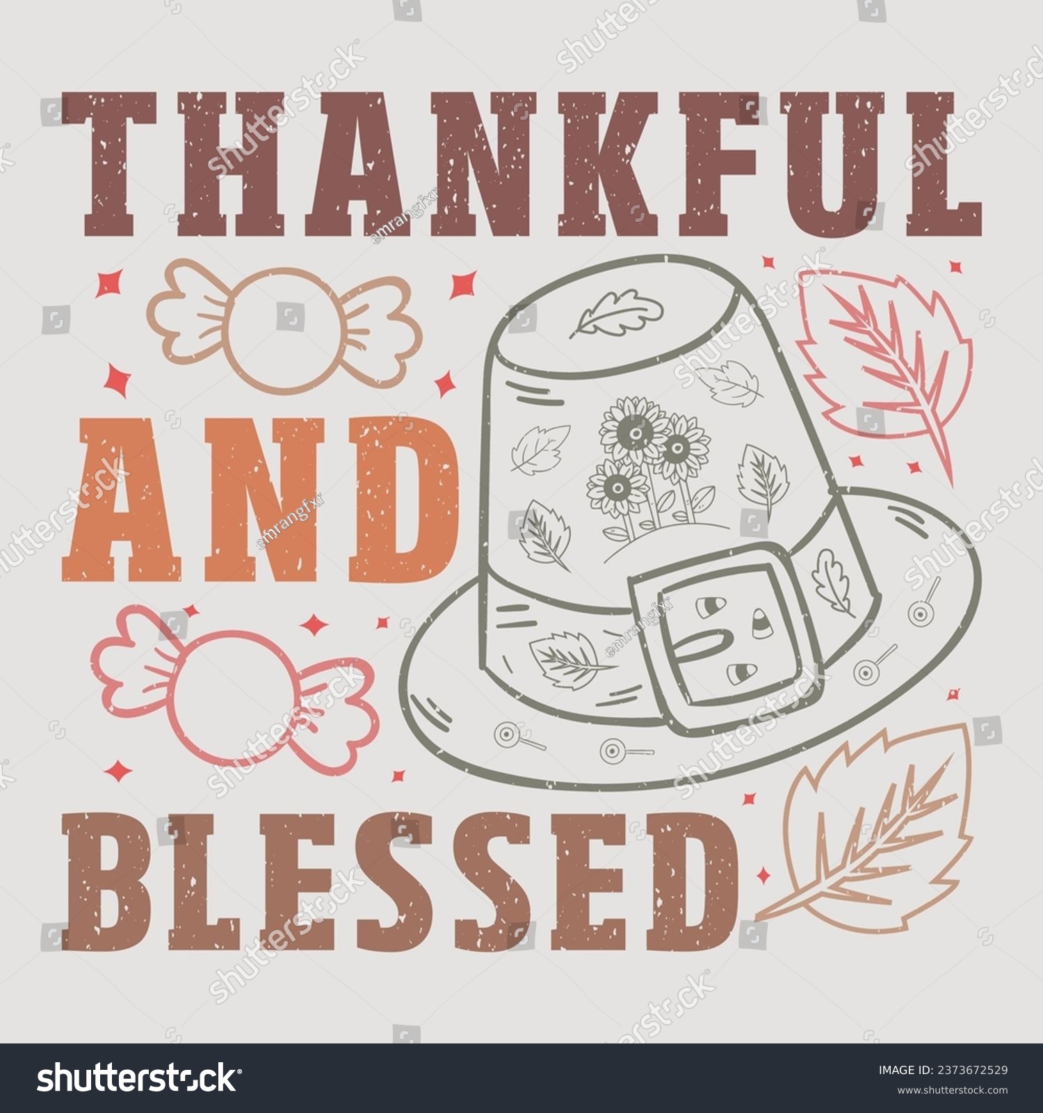 SVG of Thankful And Blessed Thanksgiving Sublimation Design Vector Graphic svg