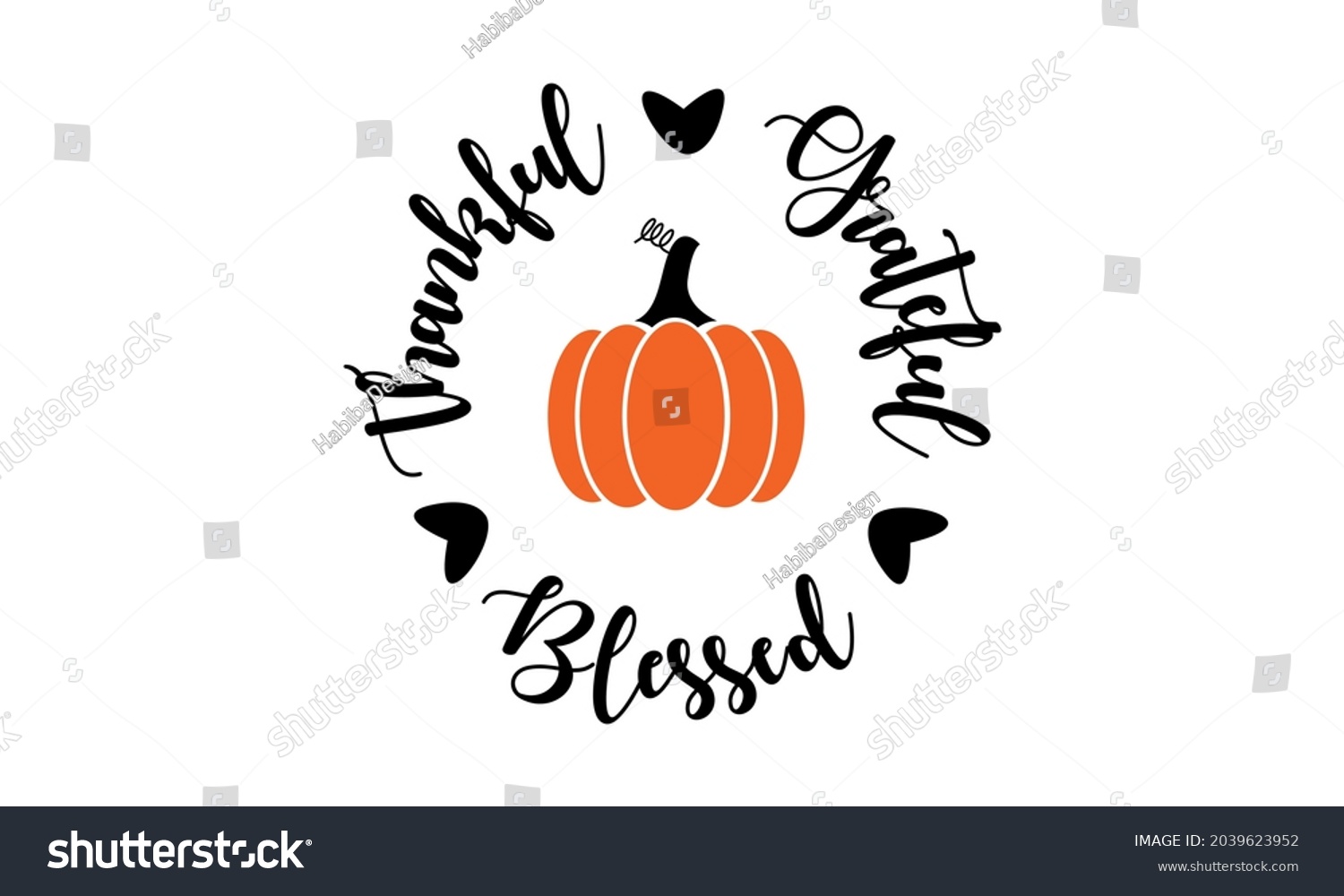 SVG of Thankful Grateful Blessed Svg Pumpkin Autumn Thanksgiving Vector and Clip Art svg