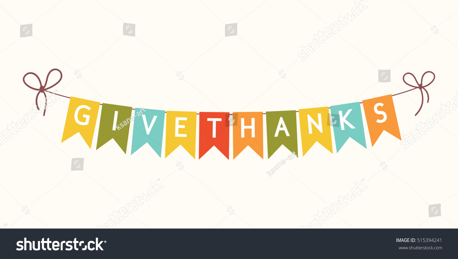 Thanksgiving Bunting Flags With Letters Holiday Decorations Vector Design Element Thanksgiving Bunting Flags With Letters Holiday Decorations Vector Design Element
